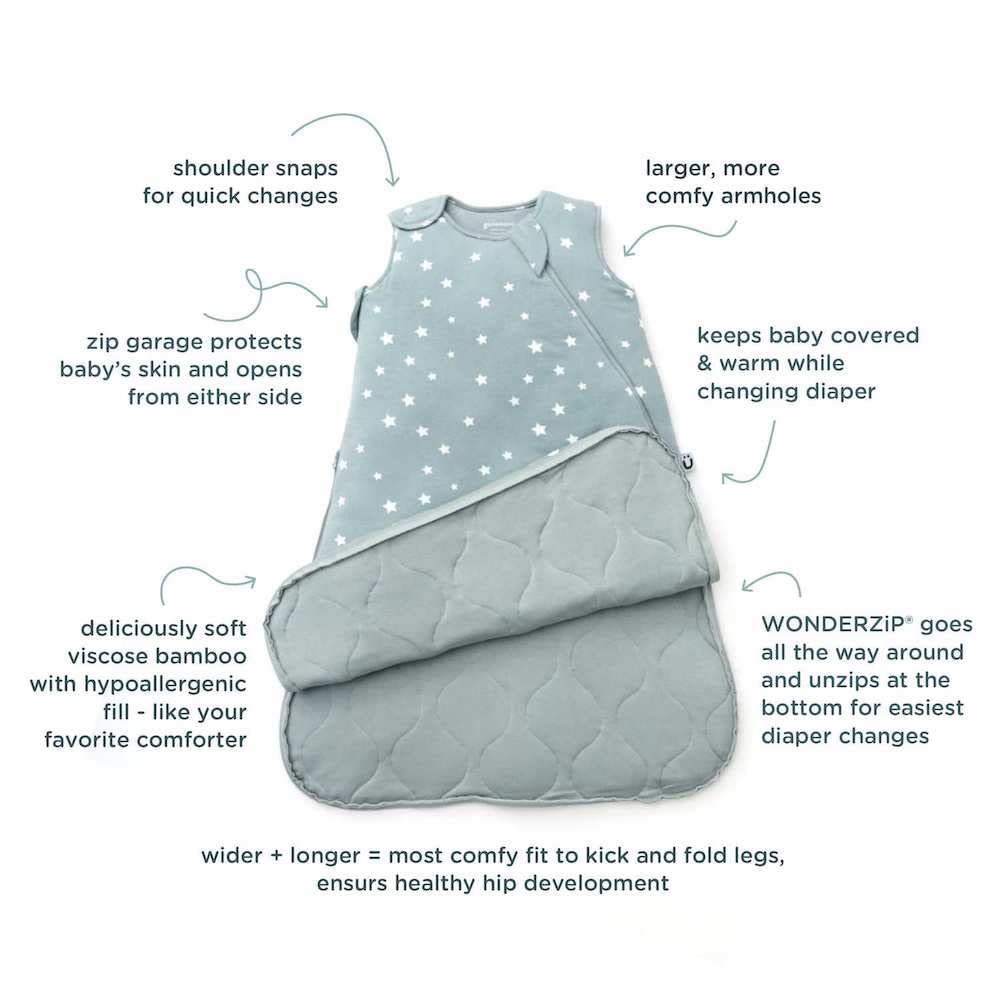 günamüna Unisex Baby Wearable Blanket - Soft Bamboo Sleep Sack with Diaper Zipper | 2.6 TOG Warmth Rating | Perfect for Nursery, Daycare & Travel