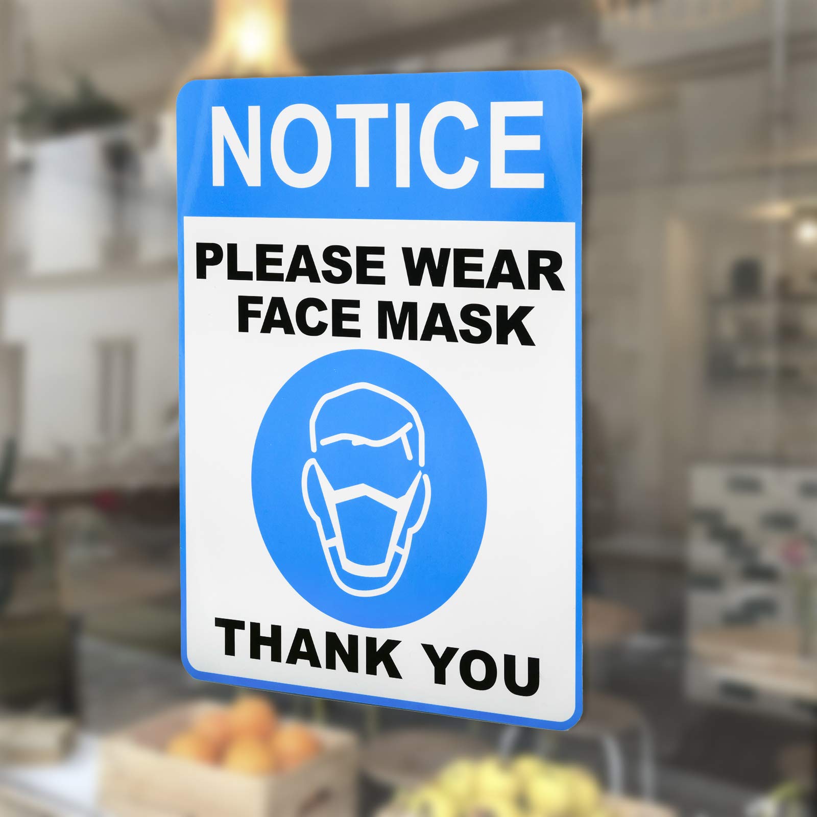 30 Pack Face Mask Required Stickers - Removable Weatherproof Safety Decals for Office, School, Business & Vehicles | Indoor & Outdoor Use for COVID-19 Protection