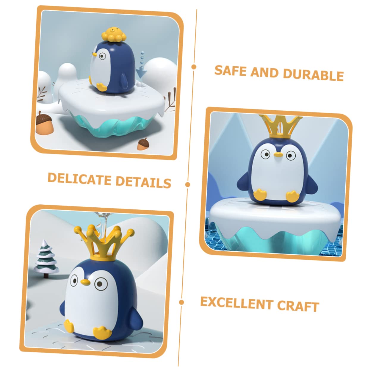 UPKOCH 4 Sets Penguin Bath Toys - Water Spray & Sprinkler Fun Bath Time Toys for Kids, Cute Penguin Shaped Bathroom Play Set for Toddlers & Babies - Perfect for Bathtub, Pool, and Outdoor Water Play