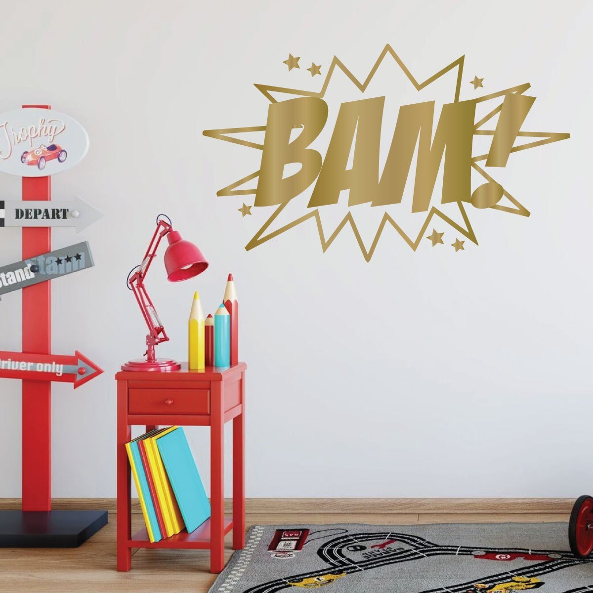 BAM! Super Hero Wall Decal - Premium Vinyl Stickers for Boys Bedroom, Playroom & Nursery Decor | Easy Peel & Stick Wall Art for Kids Room, Superhero Theme Party