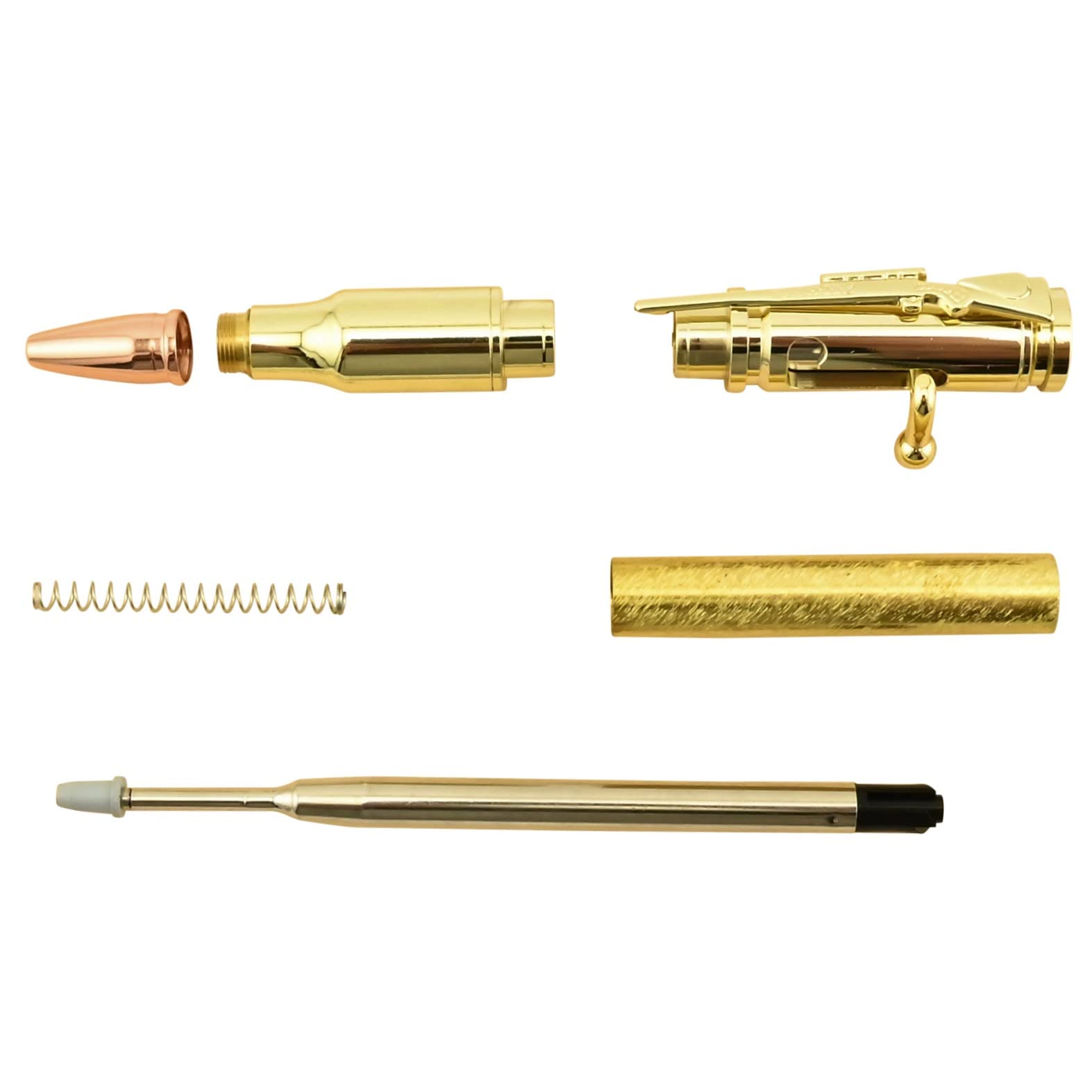 Penn State Industries PKCP8000 Bolt Action 30 Cal Ballpoint Pen Kit - Wood Turning Pen Making Project (10-Pack, Gold) - Perfect for DIY Woodworking, Unique Gifts & Office Supplies
