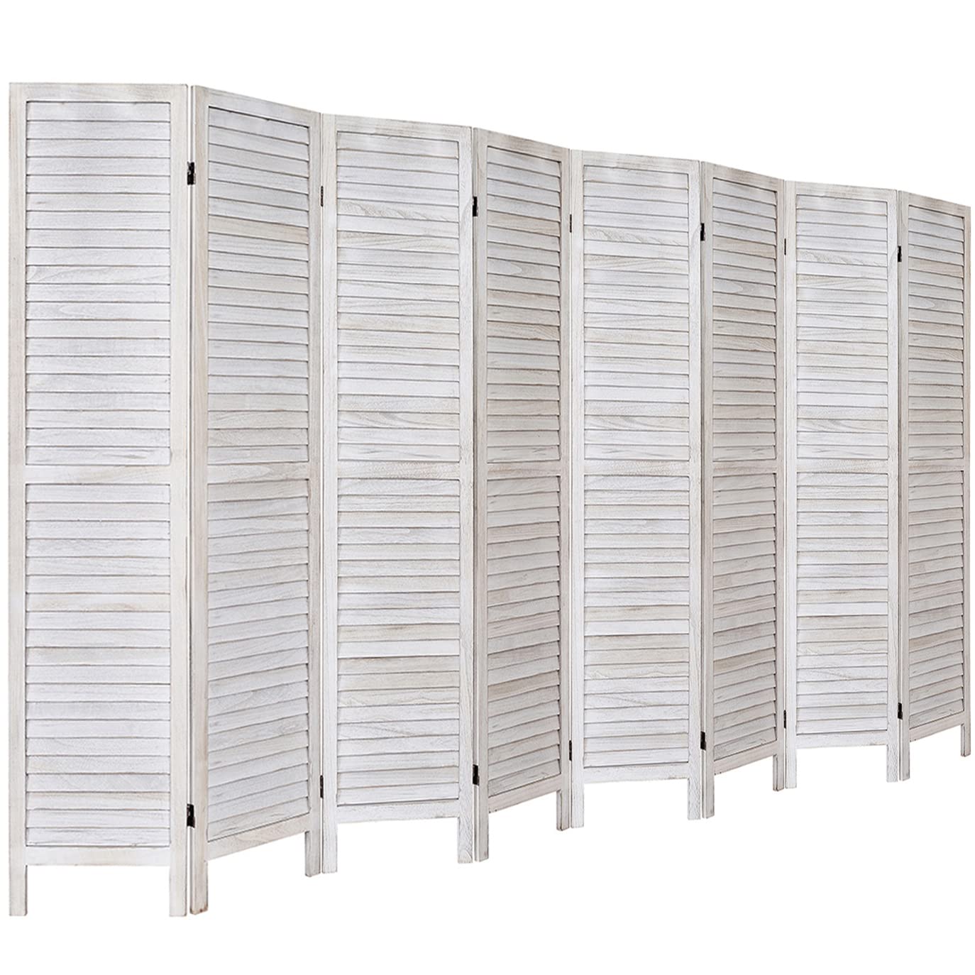 AMBITION LAND 8-Panel Wooden Room Divider - 5.6 Ft Tall Freestanding Folding Privacy Screen with 15.7