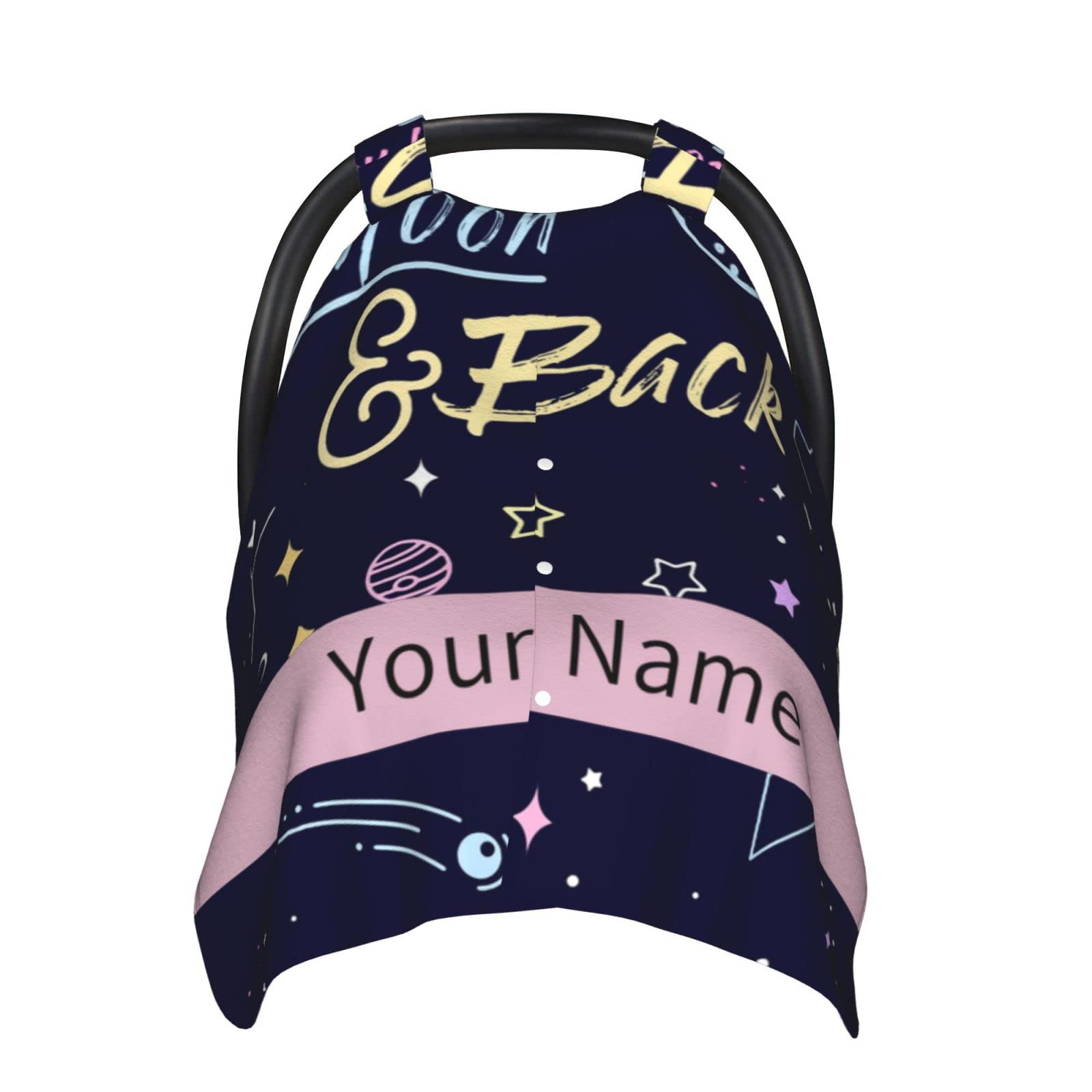 Personalized Baby Car Seat Covers with Name - Custom Infant Car Seat Canopy for Boys & Girls - Soft Nursing & Breastfeeding Cover - Perfect for Travel, Shopping & Daily Use