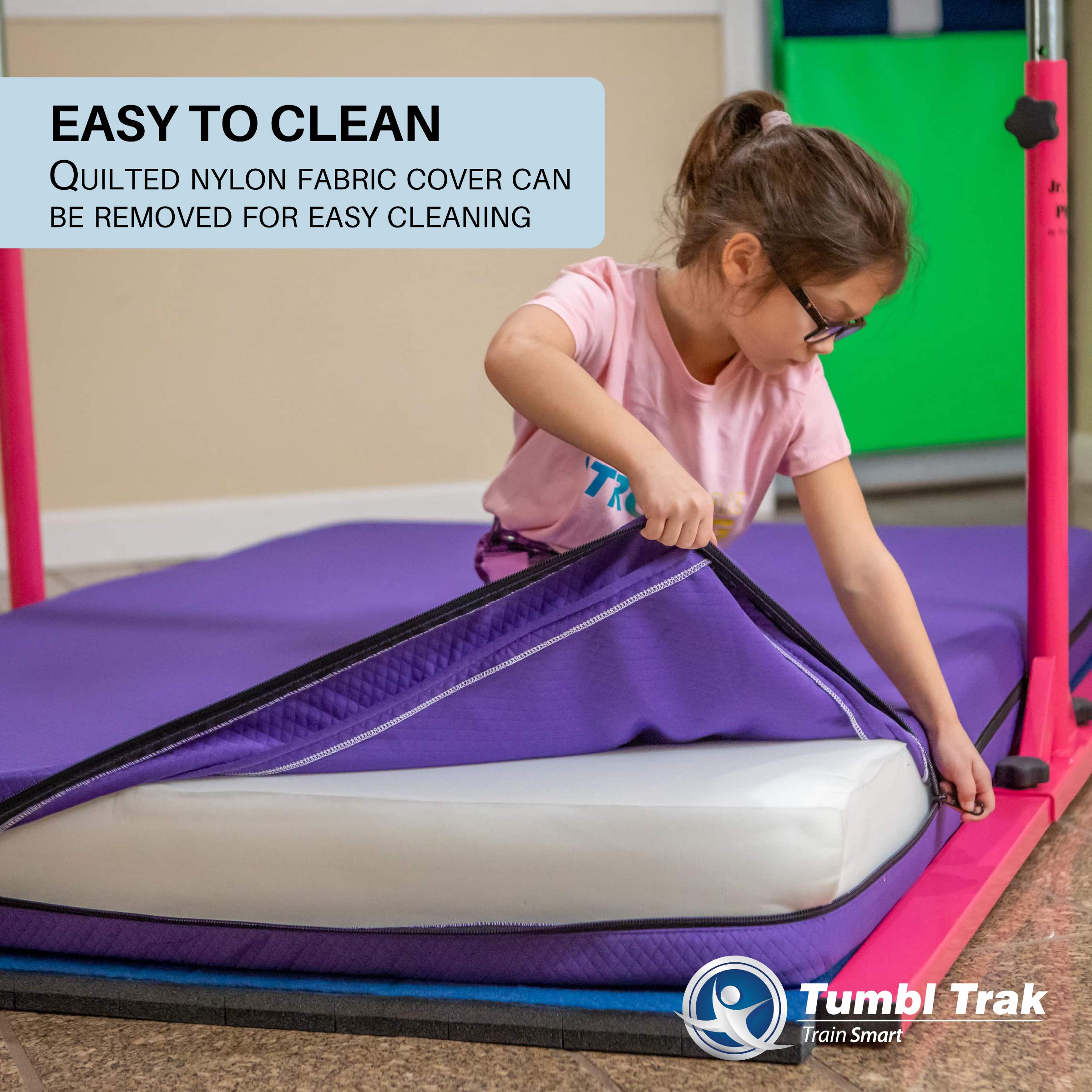 Tumbl Trak 4ft x 6ft x 6in Home Gymnastics Practice Mat - Extra Thick Soft Landing Pillow Mat for Tumbling, Cheerleading & Yoga - Perfect for Home Training, Kids Playroom & Backyard Workouts