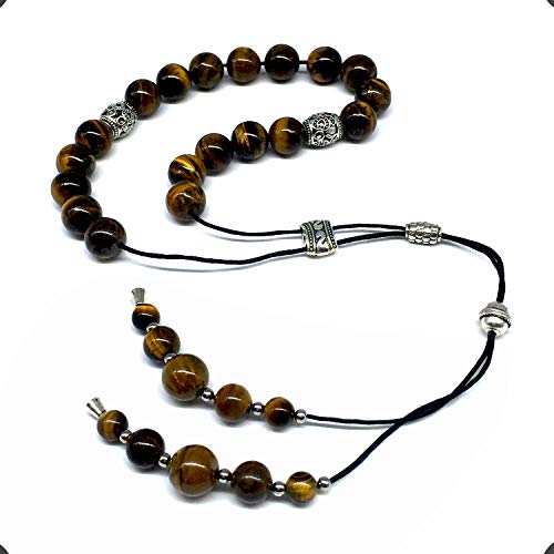 Tiger Eye Natural Stone Beads - 10 mm, 19 Beads-