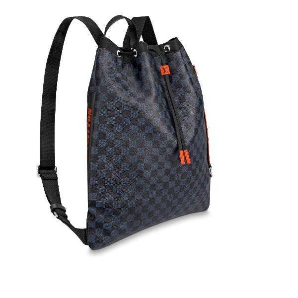 LV Damier Cobalt Race Drawstring Backpack - Stylish & Lightweight Travel Bag for Men & Women | Perfect for Gym, School, and Weekend Getaways