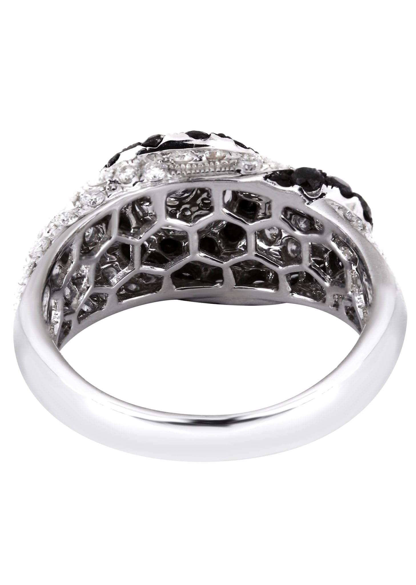 14K Gold Black Diamond Cocktail Ring for Women - 2.06 Carat Genuine Diamond, 5.83 Grams - Perfect for Evening Parties, Weddings & Special Occasions