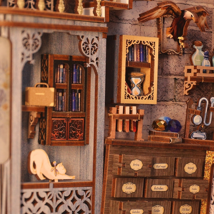 DIY Book Nook Kit - Nebula Common Room with Dust Cover for Bookshelf Decor | 3D Puzzle Bookshelf Insert for Harry Potter Fans & Home Library Display