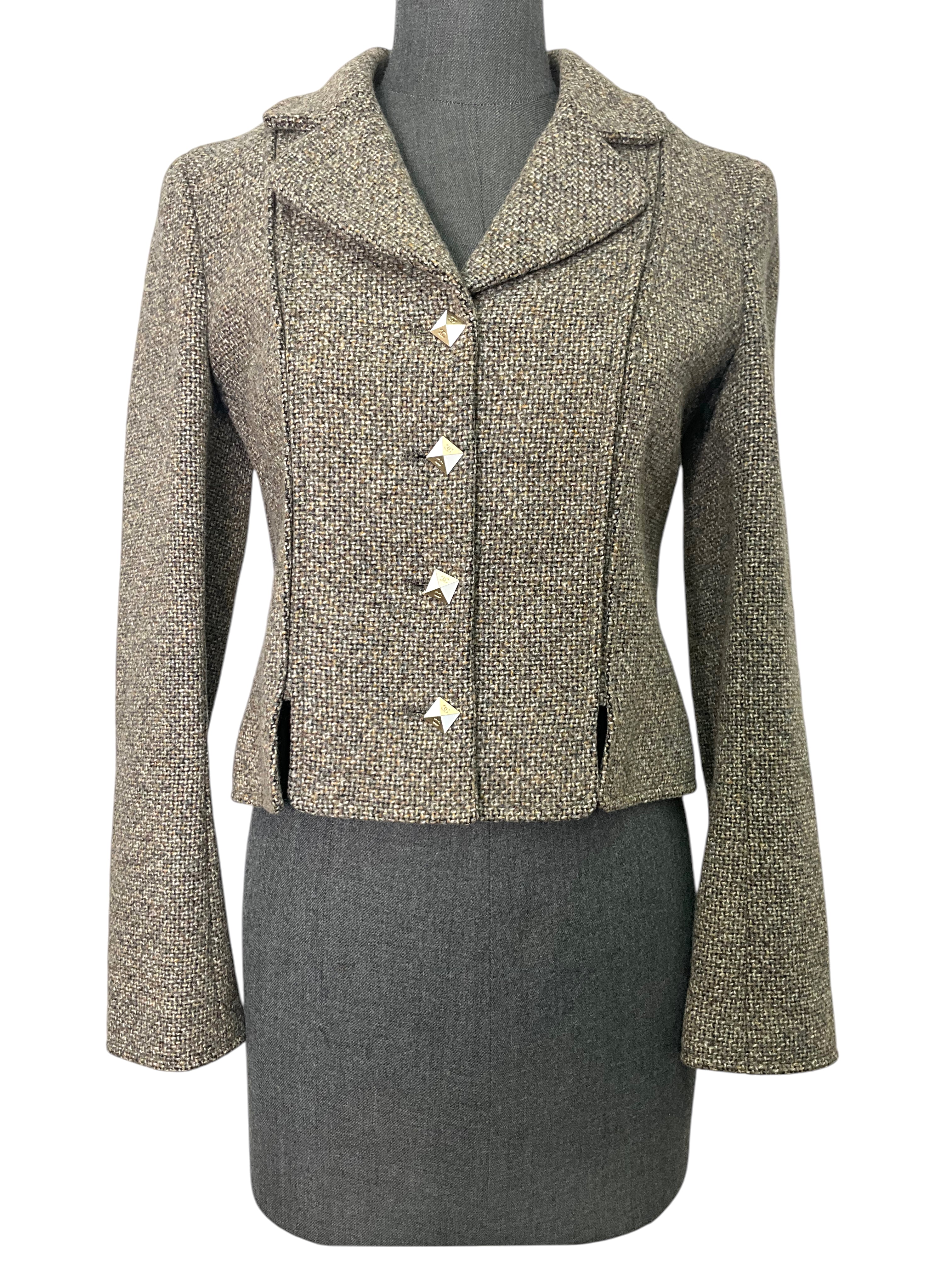 CHANEL 03A Tweed Cropped Jacket - Size 38 | Classic Women's Fashion Blazer for Office, Party & Special Occasions