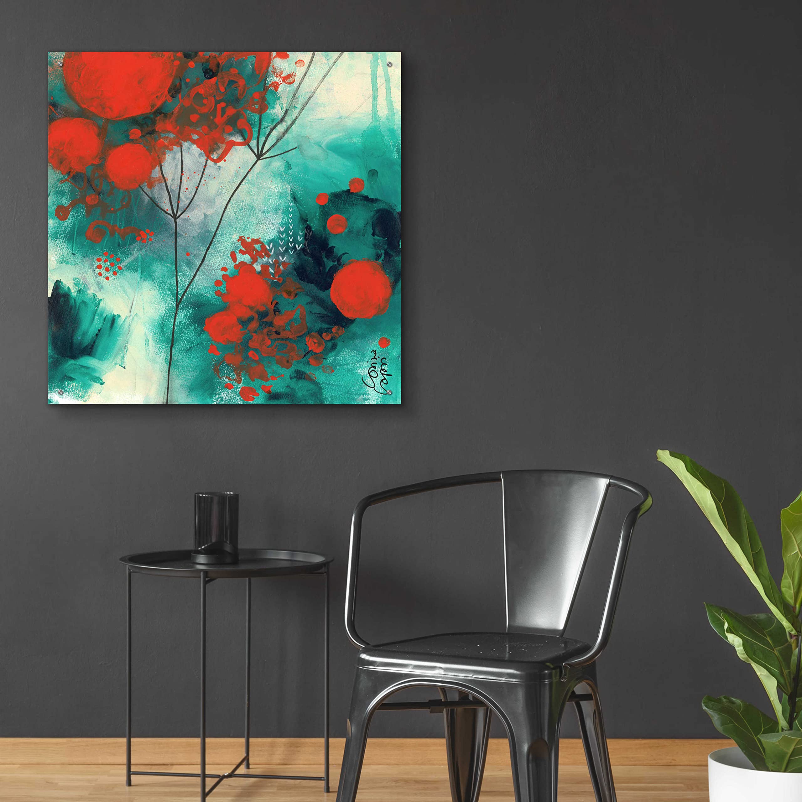 Corina Capri Winter Solstice Acrylic Glass Wall Art - 36x36 Inch Modern Abstract Painting for Living Room, Bedroom & Office Decor