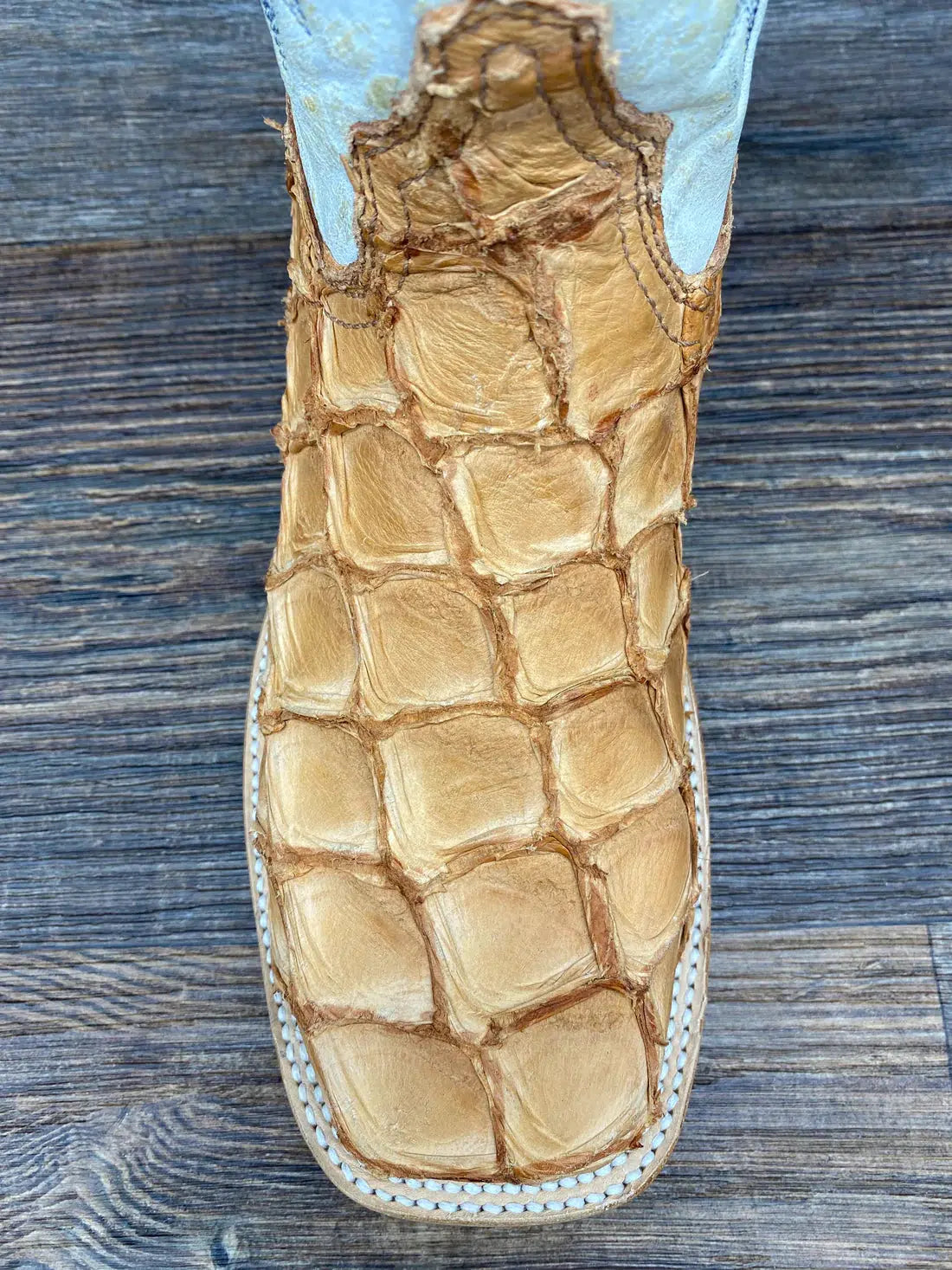 Premium A4050 D Corral Brown Pirarucu Fish Skin Cowboy Boots for Men - Durable & Stylish Western Boots for Rodeo, Country Dancing & Outdoor Adventures