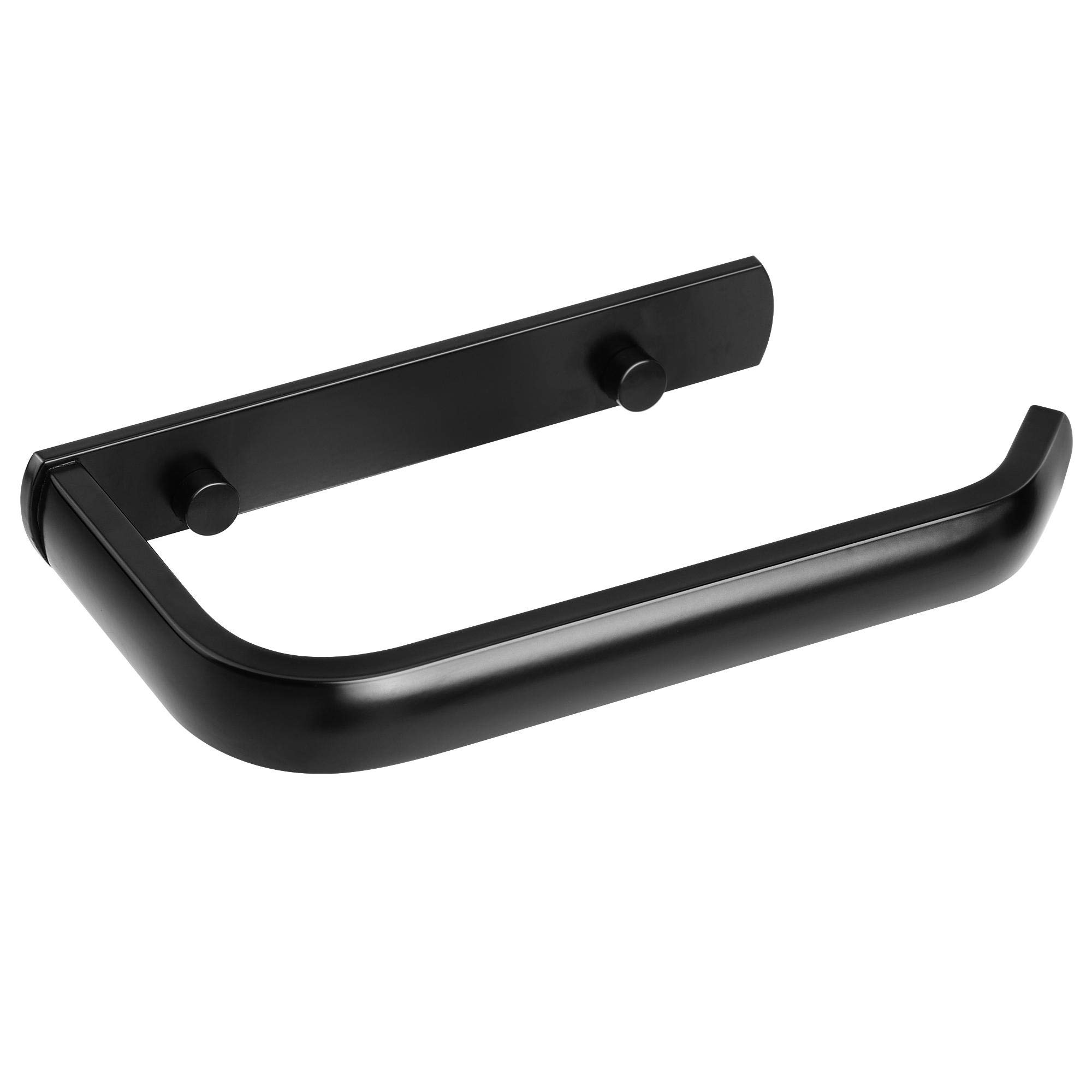 uxcell Wall Mounted Toilet Paper Holder - Aluminum Alloy Bathroom Tissue Dispenser with Waterproof Matte Black Finish for Home, Kitchen & Office Use
