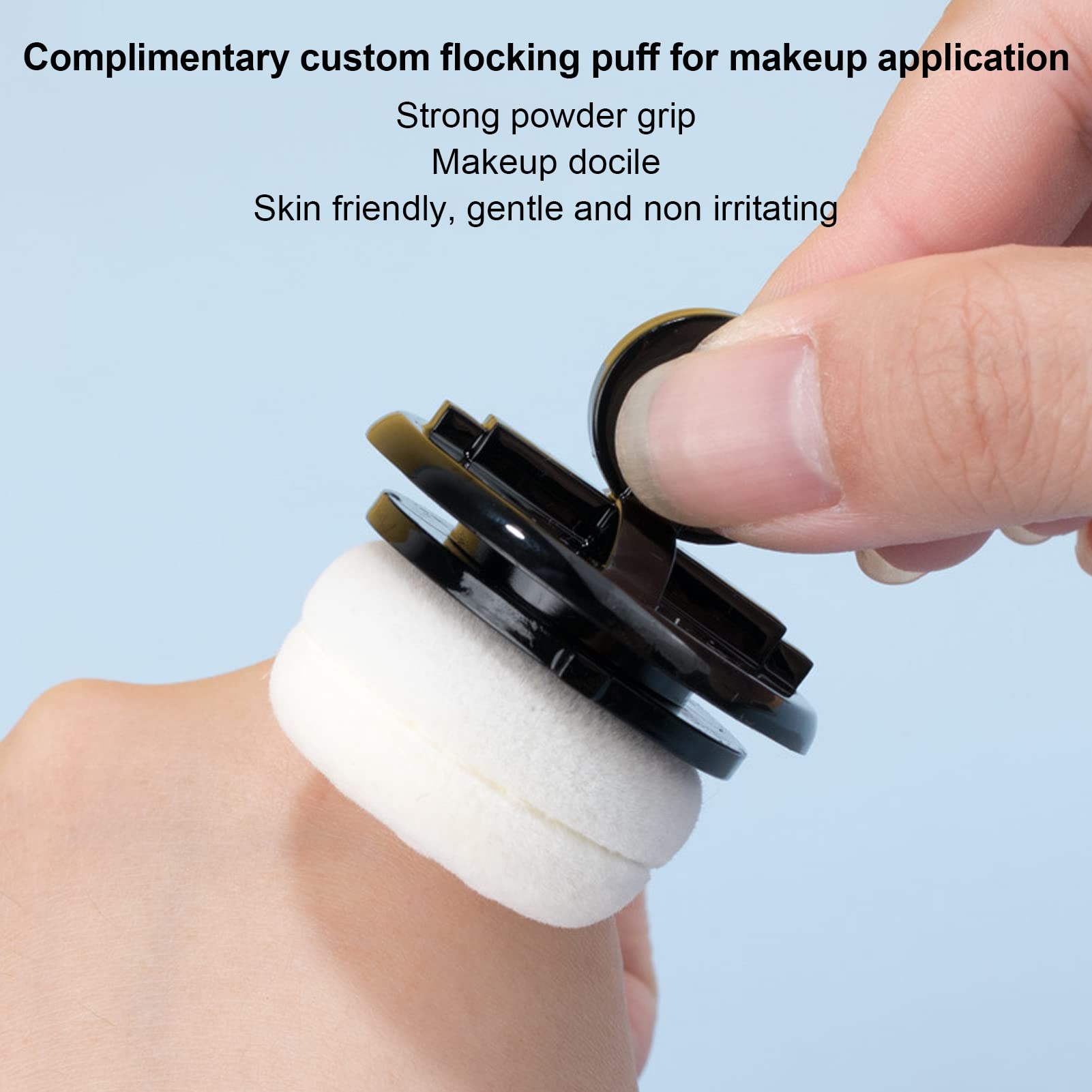 10g/0.34oz Black Refillable Empty Powder Case with Puff & Sifter - Mini Loose Powder Container for Makeup, Blush, Finishing Powder | DIY Cosmetic Storage & Travel-Friendly Compact