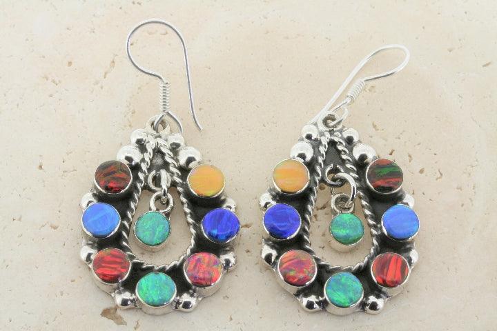 Opal Teardrop Chandelier Earrings – Elegant Dangle Drop Earrings for Women, Perfect for Weddings, Parties & Evening Events