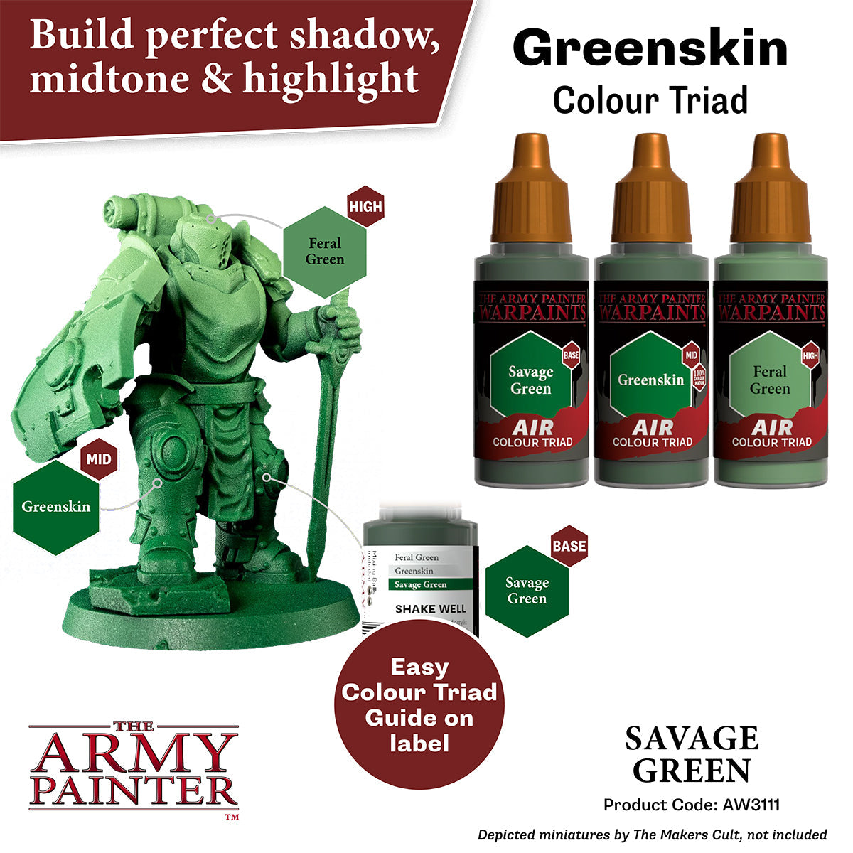 Savage Green Warpaints Air - High-Quality Face Paint for Cosplay, Halloween & Theatrical Makeup - Perfect for Costume Parties & Special Effects