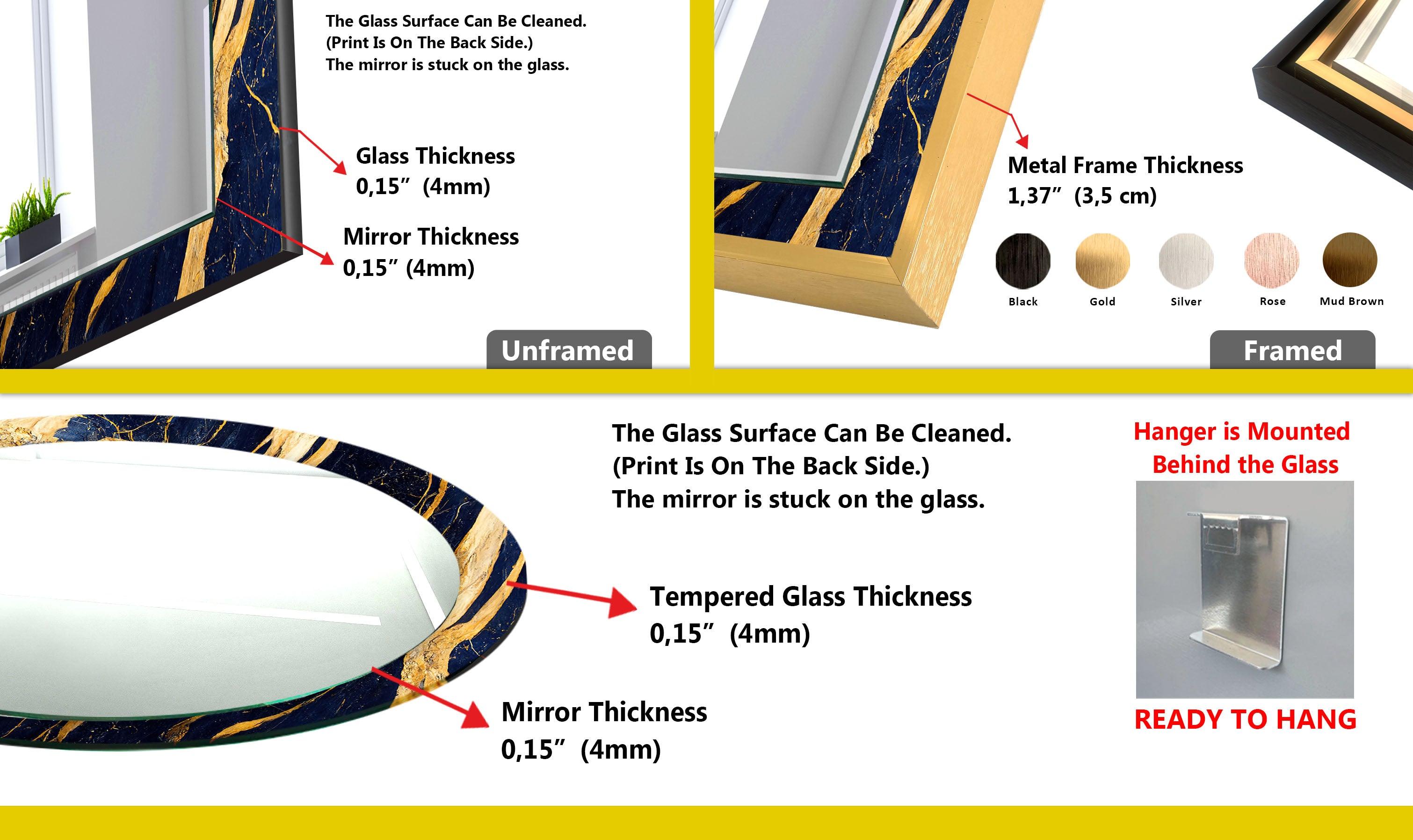 Elegant Black and Gold Round Wall Mirror - 24 Inch Decorative Hanging Mirror for Living Room, Bedroom, or Entryway Decor