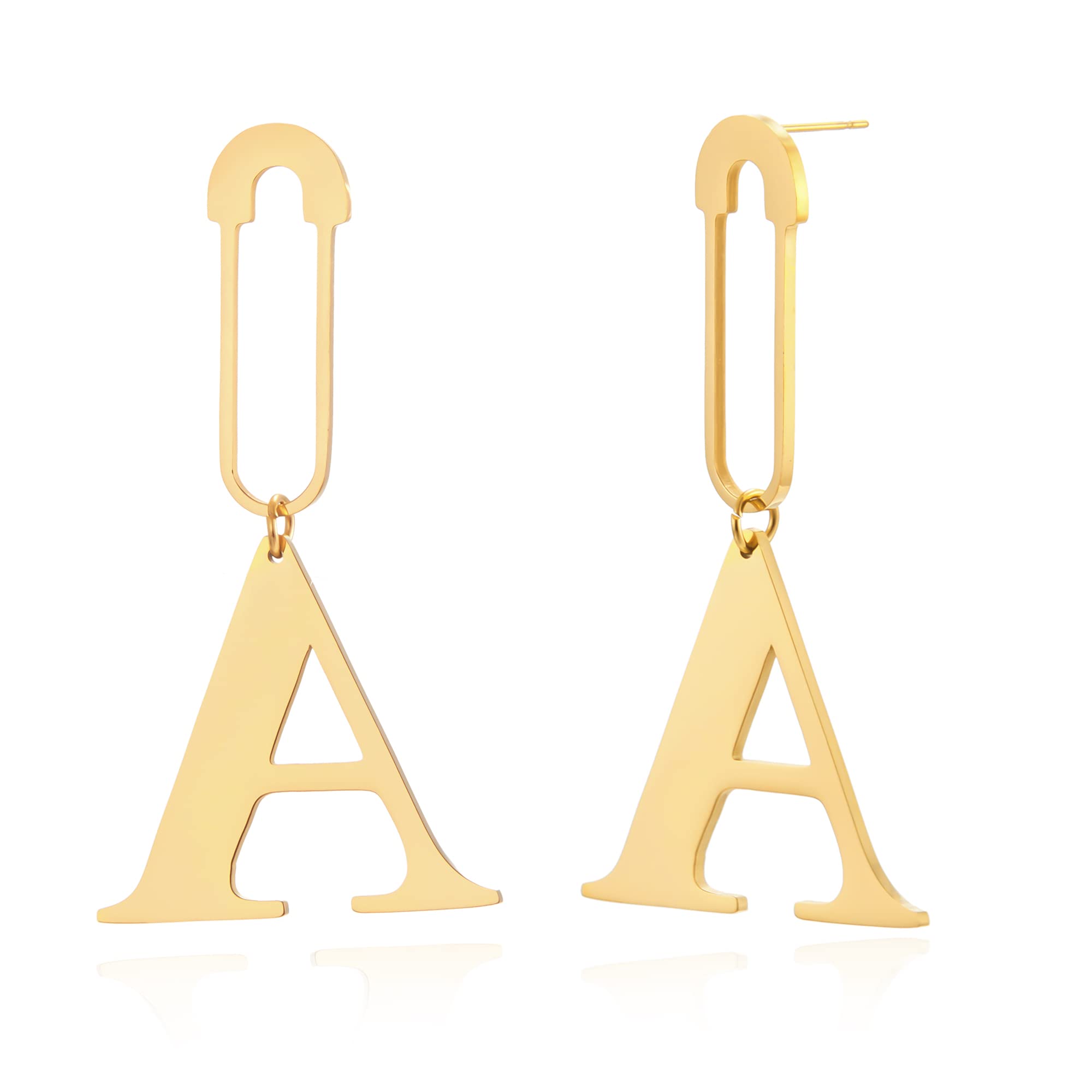 18K Gold Plated Initial Earrings for Women - Hypoallergenic Drop Dangle Earrings with 26 Letters A-Z - Personalized Alphabet Jewelry Gift for Her - Perfect for Birthdays, Anniversaries & Everyday Wear