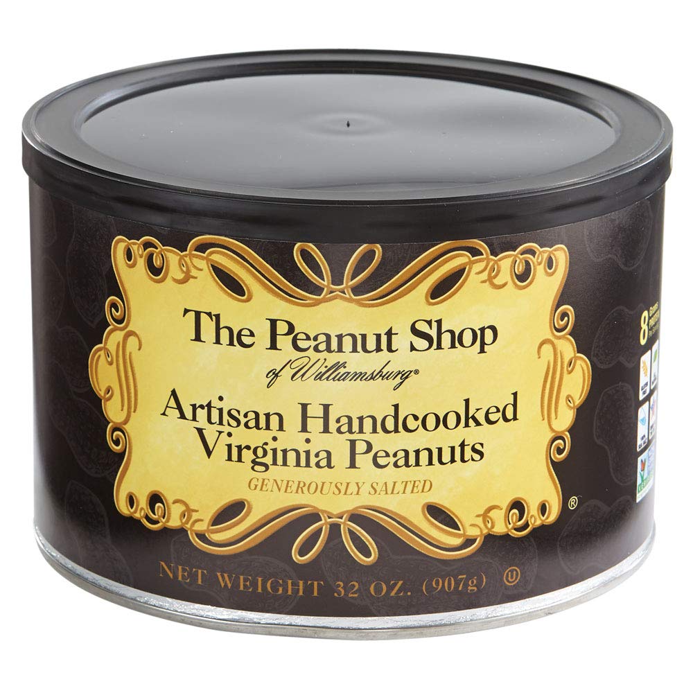 Premium Extra Salty Virginia Peanuts - Gluten-Free, Kosher Certified, High Protein Snack (32 Oz Tin) - Perfect for Parties, Road Trips & Healthy On-the-Go Munching