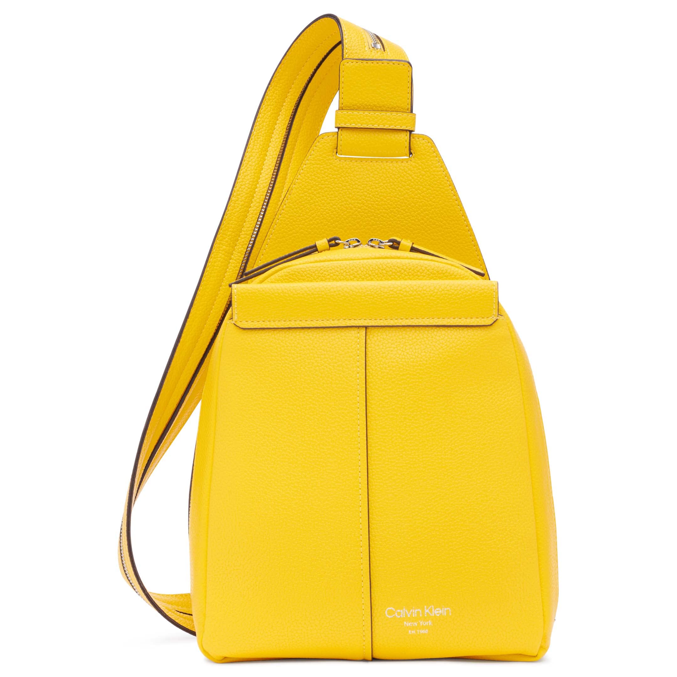 Calvin Klein Women's Myra Convertible Sling Backpack - Daffodil Yellow, Adjustable Strap, Lightweight & Stylish for Work, Travel & Everyday Use