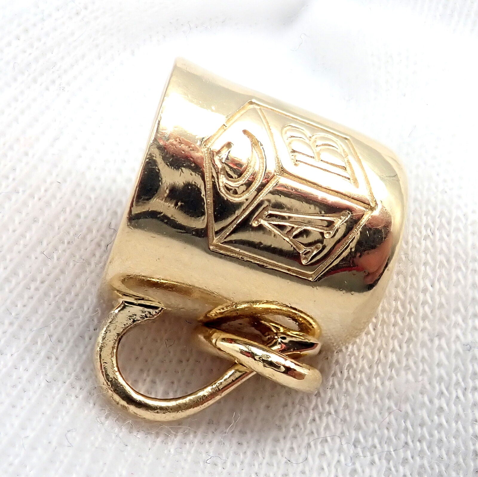 Vintage Tiffany & Co. 18k Yellow Gold ABC Baby Cup Charm - Rare Collectible Jewelry for Baby Shower Gifts & Keepsakes
