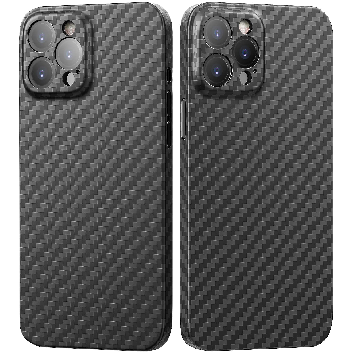 Ultra-Thin 0.5mm Real Carbon Fiber Case for iPhone 13 Pro Max - Military-Grade Drop Protection & Durable Aramid Fiber Cover - Slim Protective Skin Case (Black) - Perfect for Outdoor Adventures, Business Travel & Daily Use