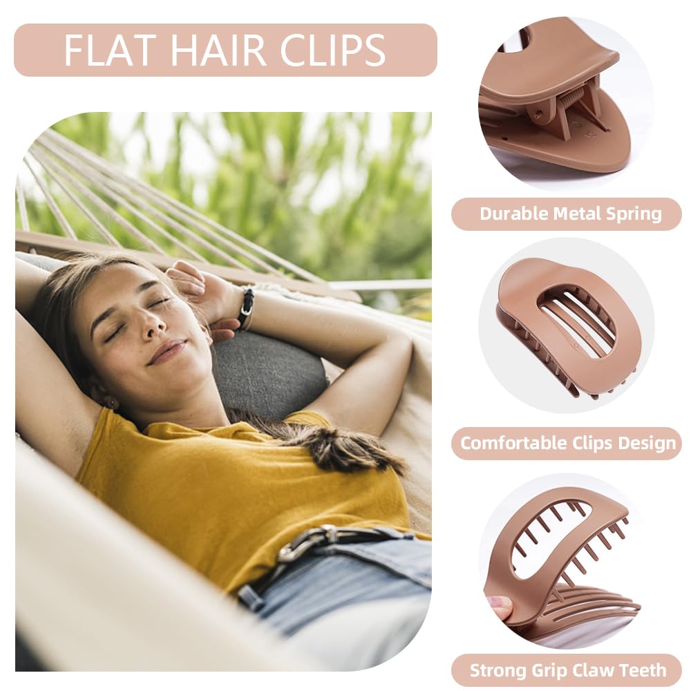 Women's Matte Duck Bill Hair Claw Clips for Thick & Thin Hair - Large Neutral Hair Clips for Ponytails, Buns & Everyday Styling