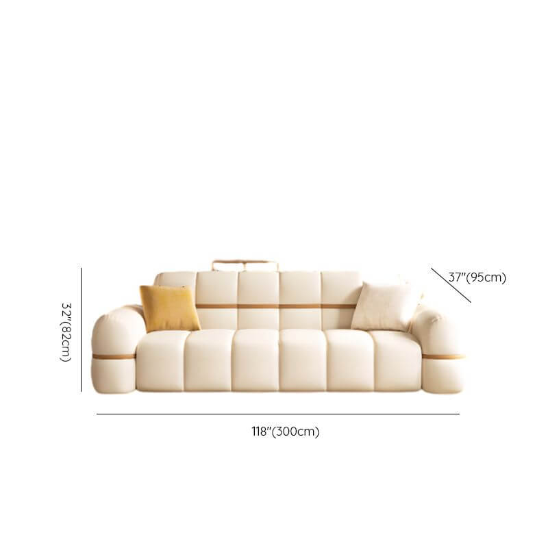 Modern White Sofa for 4/3/1 Seater - Solid Color Upholstery with Matching Pillow - Perfect for Living Room, Lounge & Small Spaces