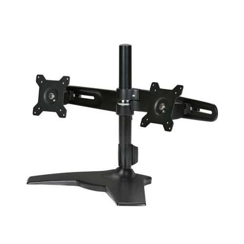 Planar AS2 Black Dual Monitor Stand - Heavy Duty Adjustable Desk Mount for 13-27 Inch Screens - Perfect for Home Office, Gaming & Workstations