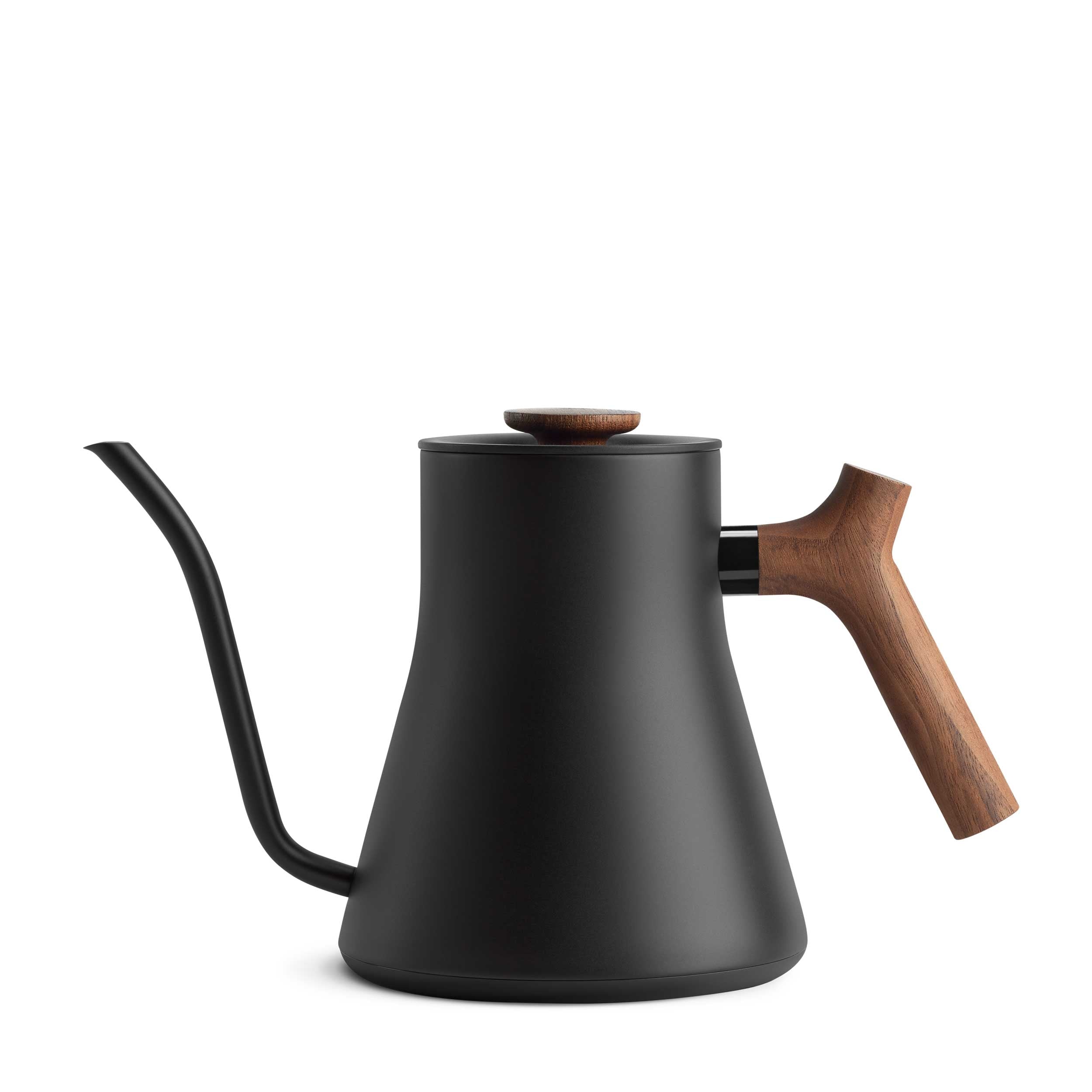 Fellow Stagg EKG Pro Electric Gooseneck Kettle - Matte Black with Walnut Handle - Precision Pouring for Coffee & Tea Brewing - Perfect for Home Baristas & Tea Enthusiasts
