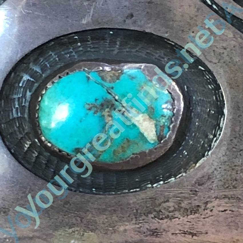 Authentic Hopi Fermin Hawee Turquoise Sterling Silver Belt Buckle - Handmade Native American Jewelry for Western Fashion & Cowboy Accessories