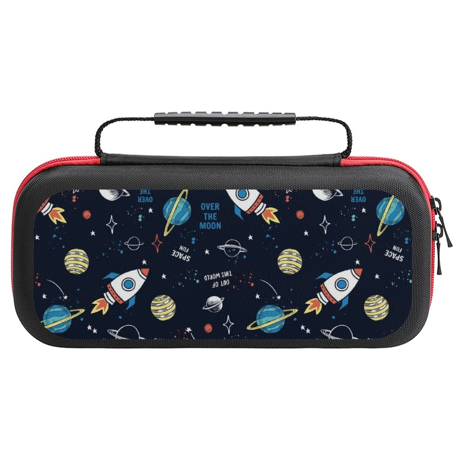 FunnyStar Cartoon Space Rocket Planet Carrying Case for Nintendo Switch - Protective Storage Handbag with Shockproof Shell - Perfect for Travel, School & Gaming On-The-Go
