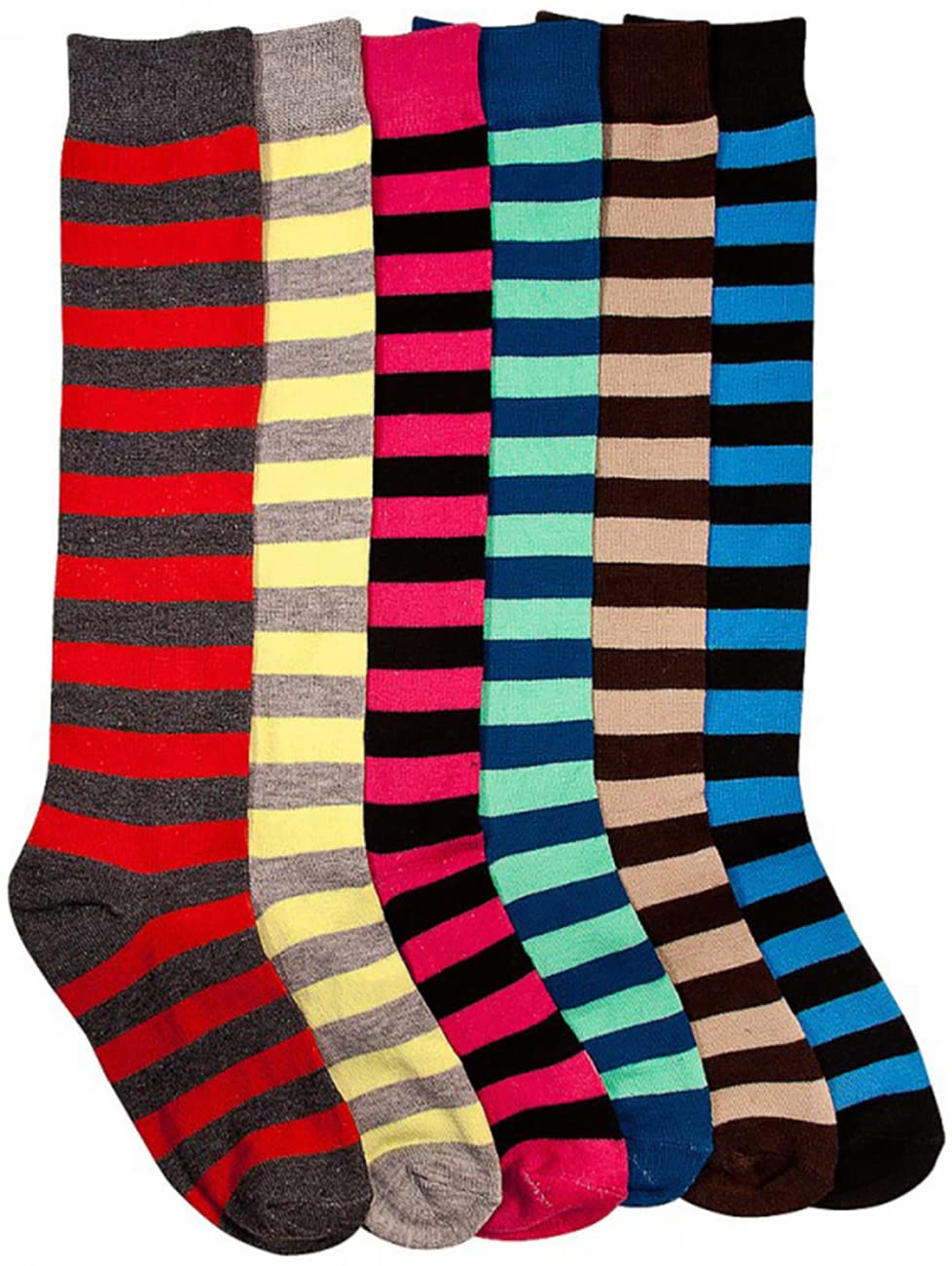 ToBeInStyle Women's Knee High Socks - Pack of 6 or 12 - Fashionable & Comfortable Crew Socks for Boots, Workout & Winter Wear