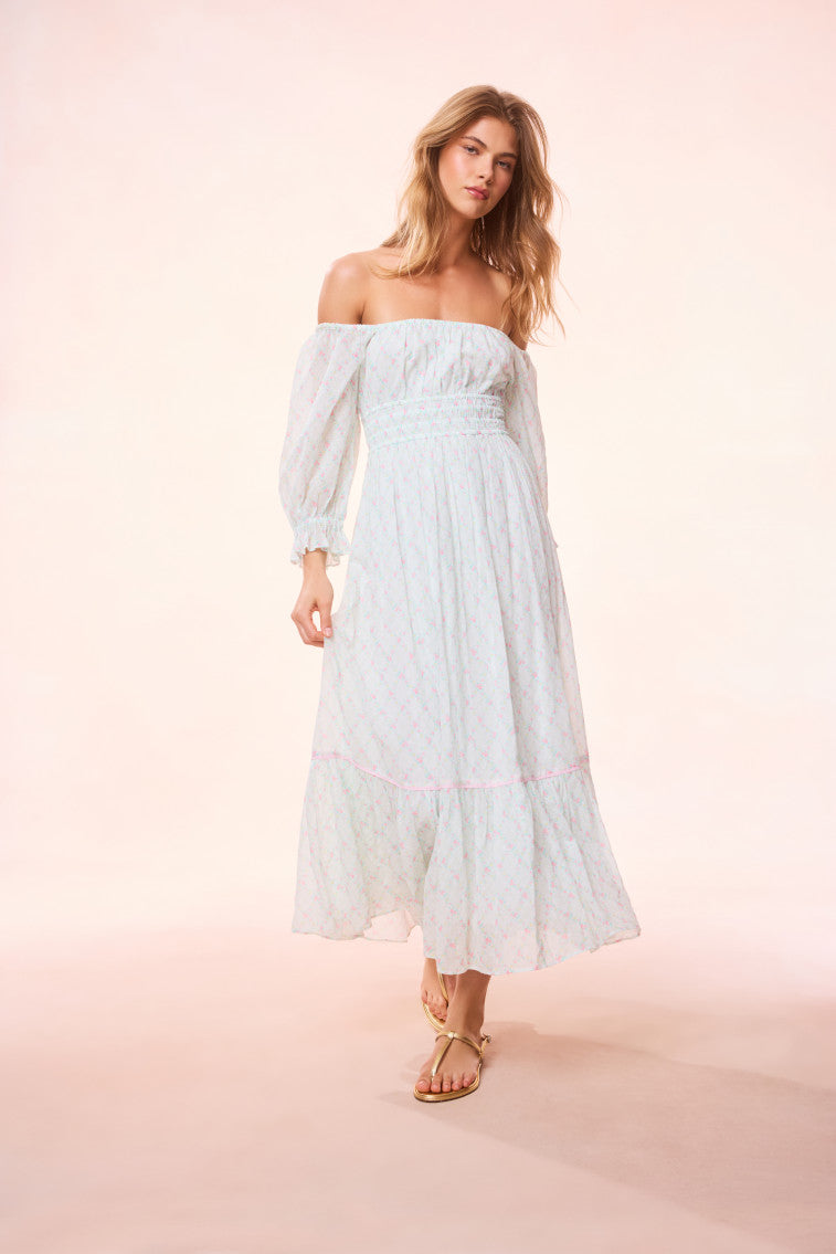 Dobrianna Re Edition Cotton Maxi Dress - Women's Flowy Bohemian Summer Dress for Beach, Vacation & Casual Wear