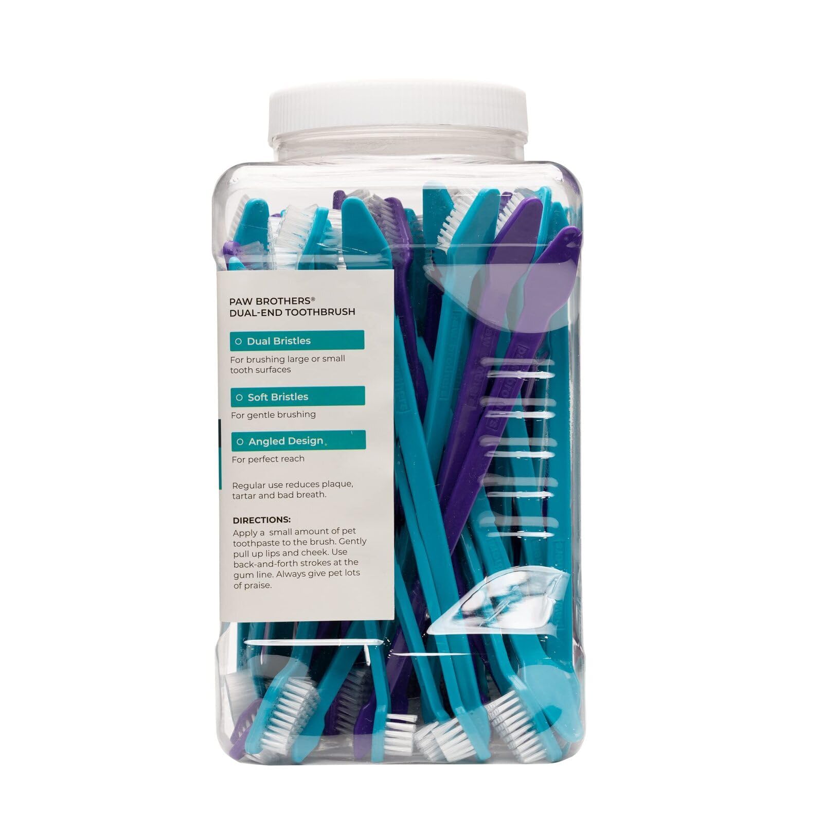 Dual-End Dog Toothbrush for Small & Large Dogs - 50 Pack | Pet Dental Care & Teeth Cleaning | Pink & Blue Puppy Essentials | Perfect for Daily Oral Hygiene & Vet Visits