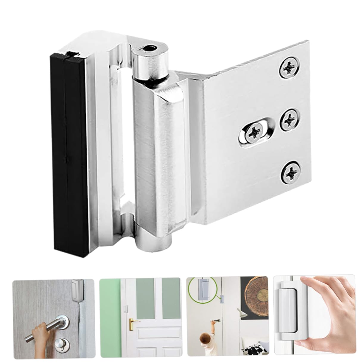Portable Door Lock for Front Door - Heavy Duty Metal Security Latch for Home Safety, Child Proof & Travel Use | Ideal for Apartments, Hotels, and Household Security