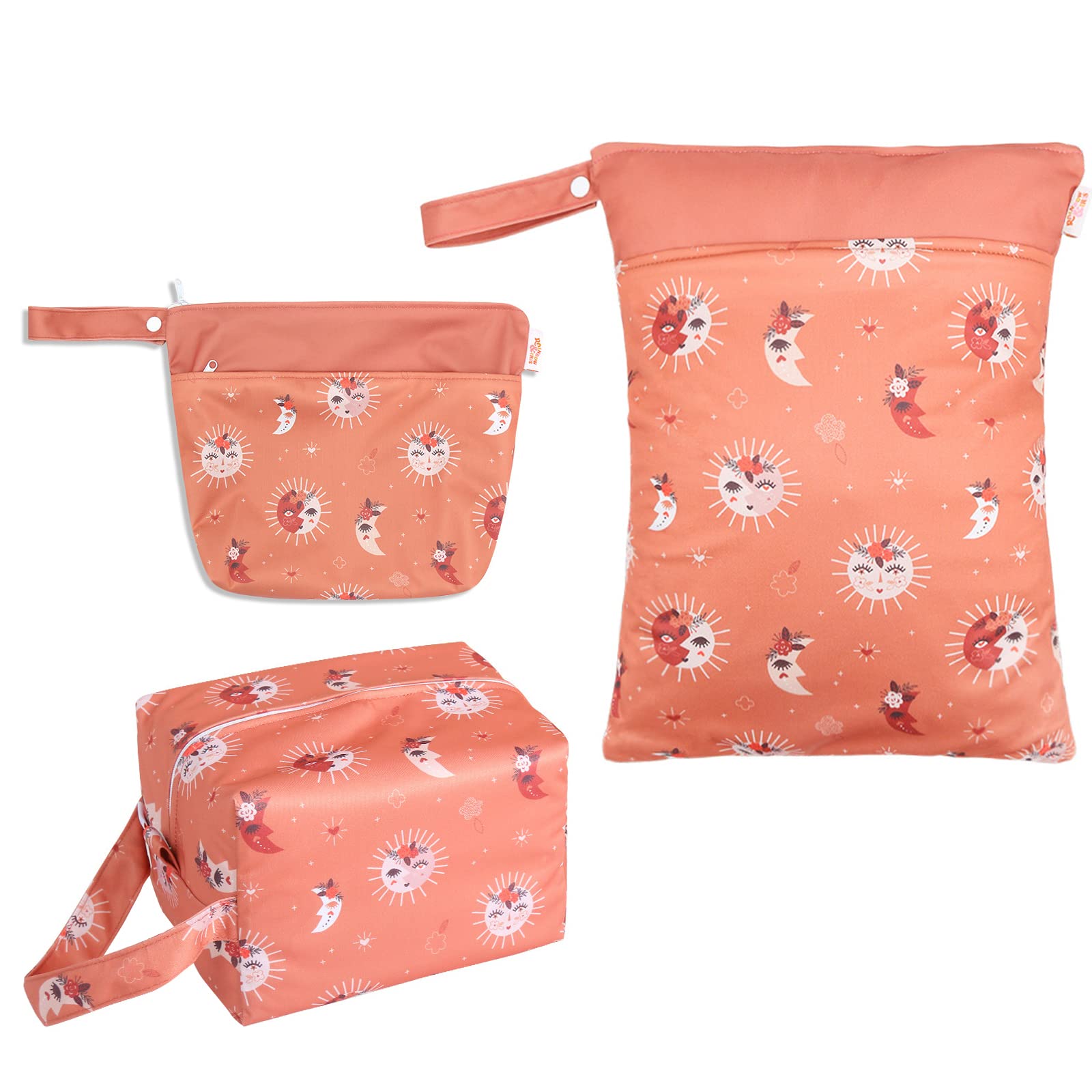 Lmbabter Baby Diaper Wet Dry Bag 3PCS - Nappy Organizer for Stroller & Travel