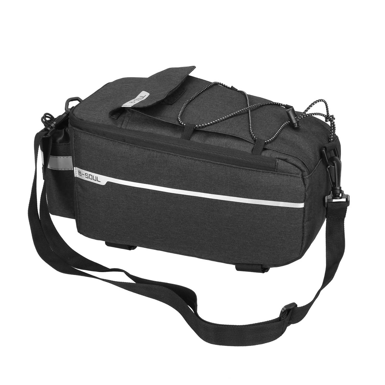 Waterproof Bike Rack Bag - Adjustable Bicycle Saddle Pannier Trunk Carrier for Commuter, E-Bike & Cycling Accessories - Perfect for Outdoor Travel, Grocery Shopping & Daily Commute (Black)