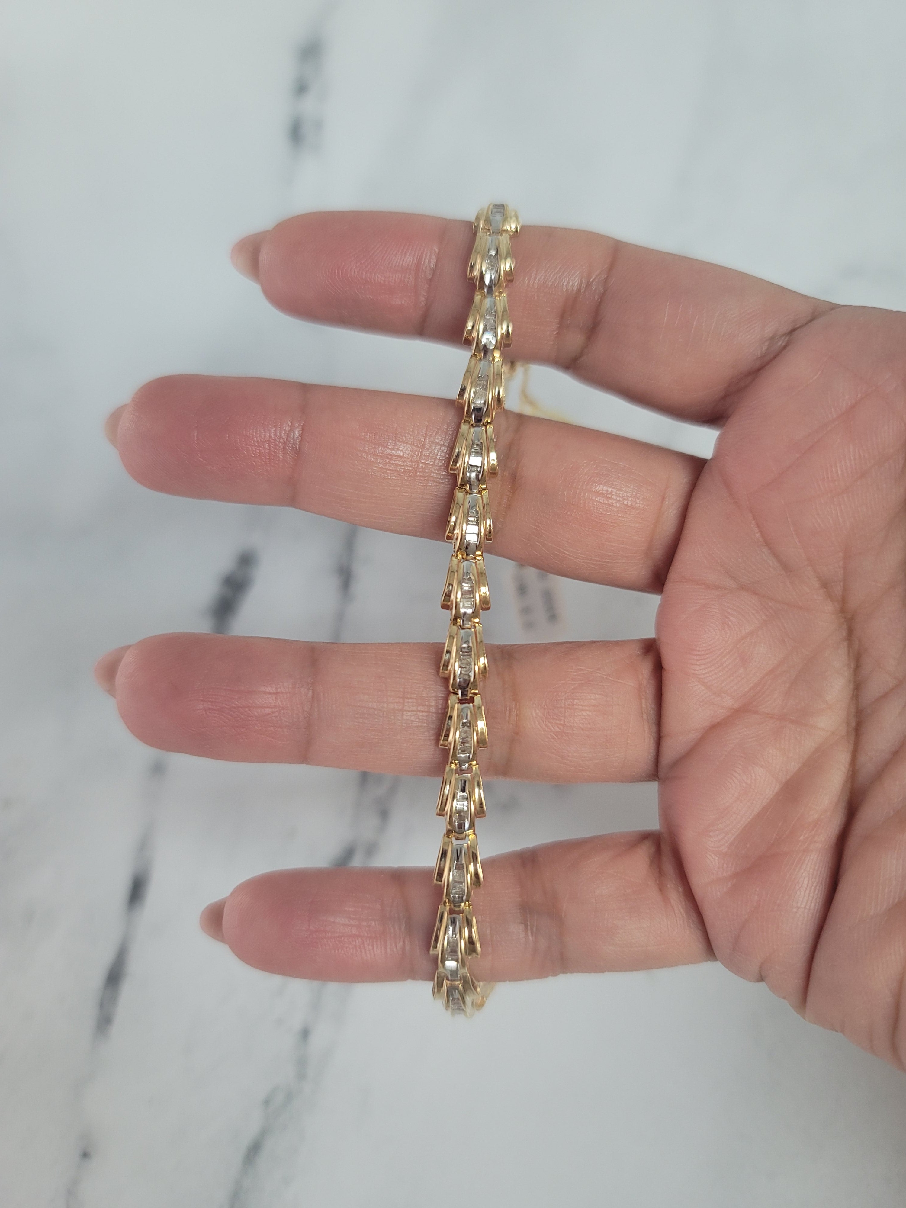 3 Carat Baguette Diamond Tennis Bracelet for Women - 14K White Gold Luxury Stackable Bracelet - Perfect for Weddings, Anniversaries & Special Occasions