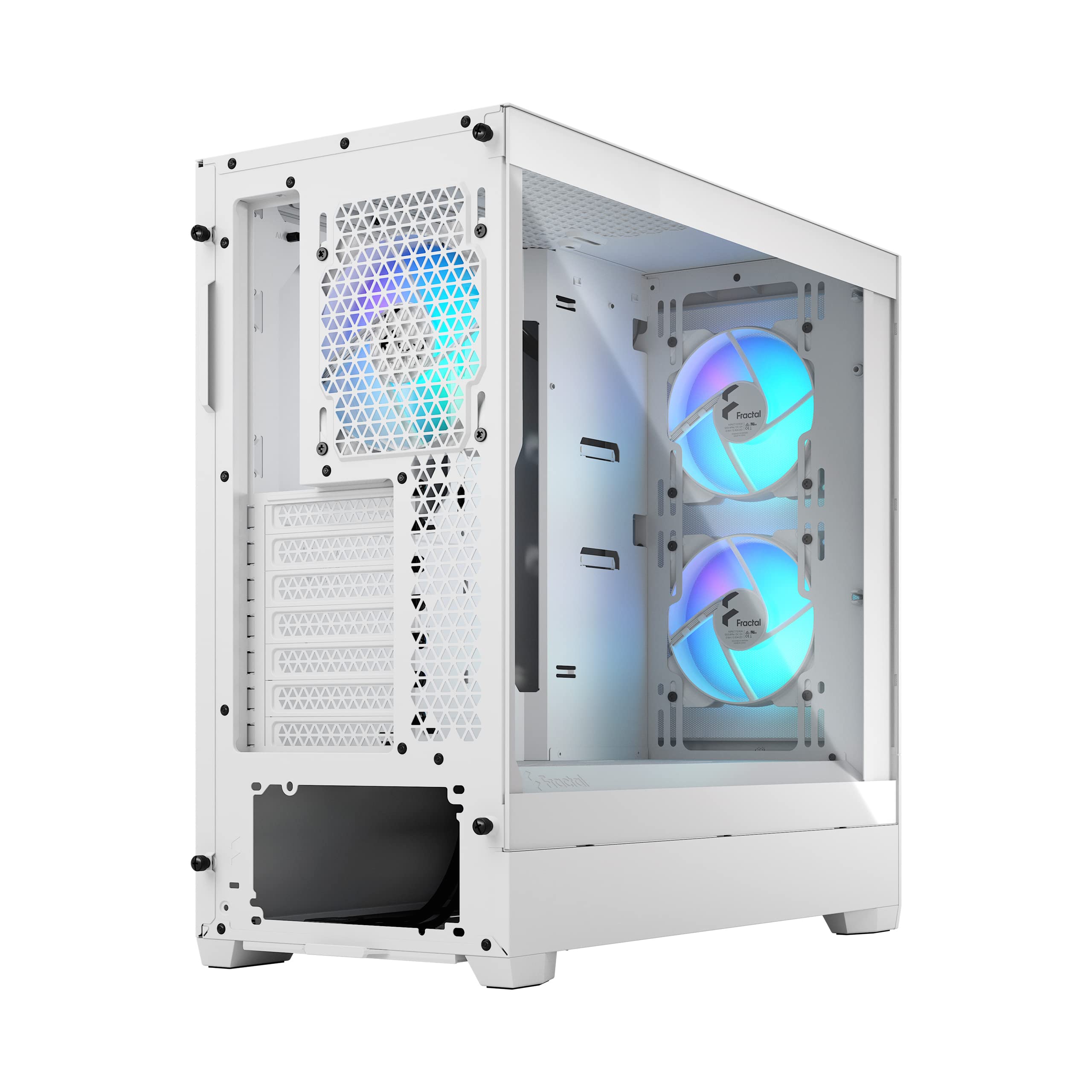 Fractal Design Pop Air RGB White Mid Tower PC Case - Tempered Glass Side Panel, Clear Tint, High Airflow - Perfect for Gaming Rigs & Workstation Builds