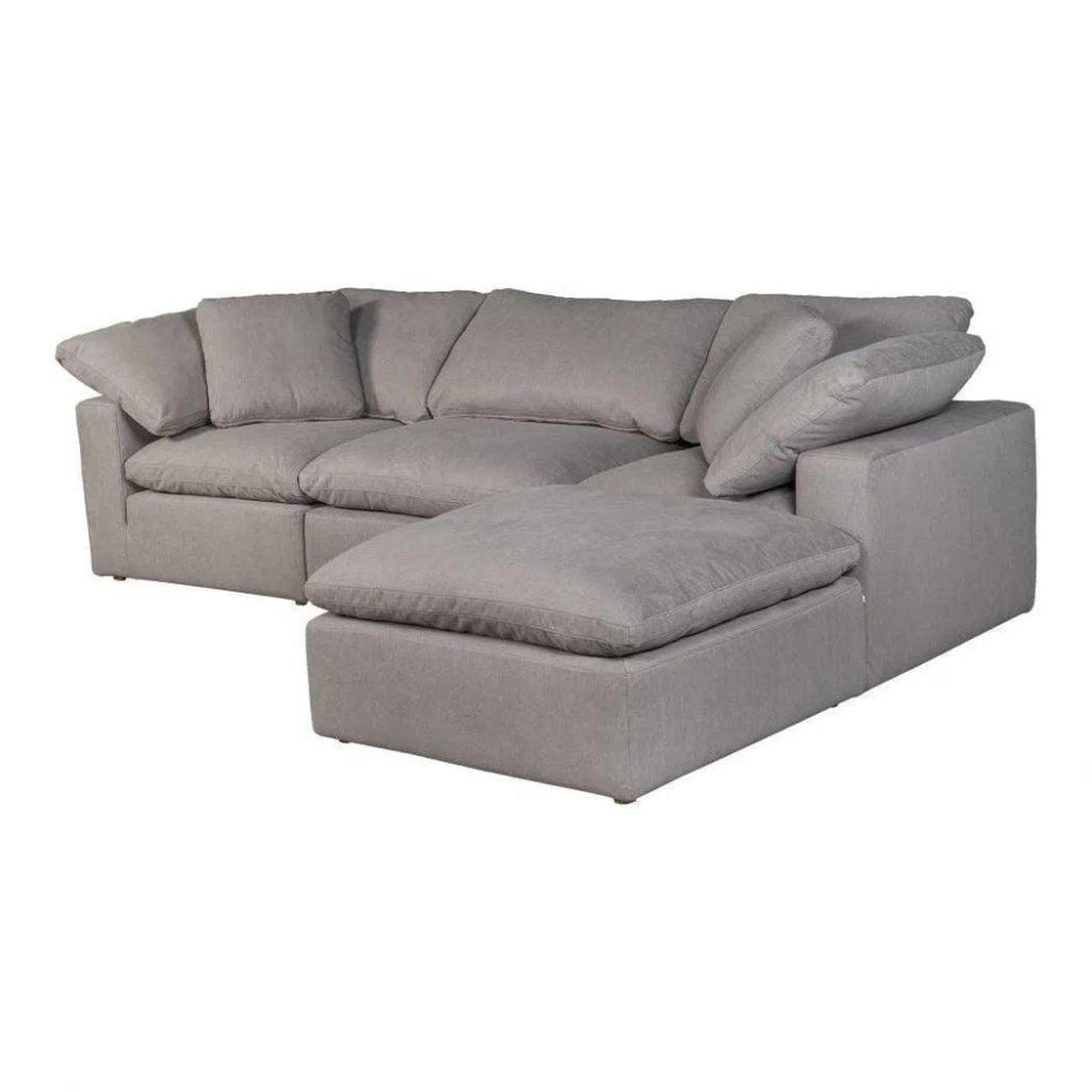 4-Piece Stain-Resistant Terra Grey Modular Lounge Set - Waterproof & Durable Outdoor Furniture for Patio, Garden, or Poolside Relaxation
