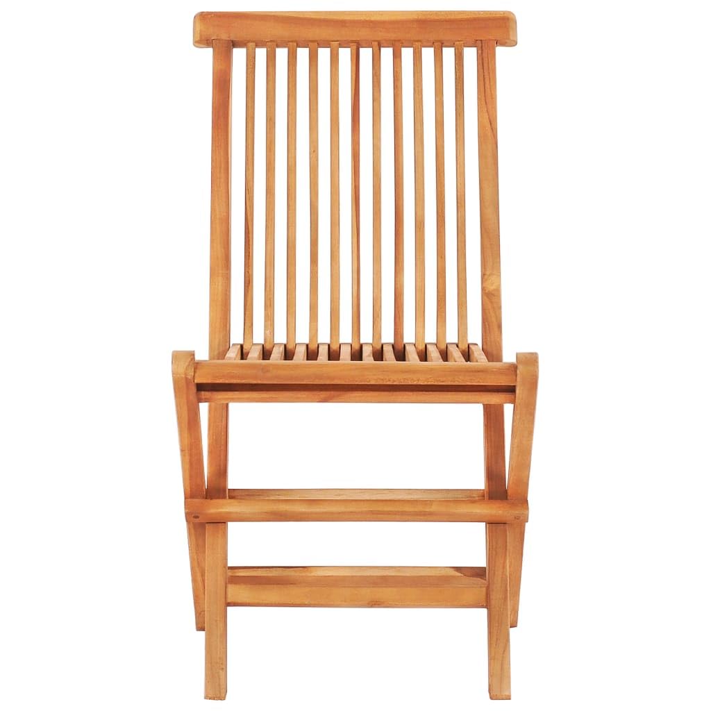 vidaXL Solid Teak Wood Folding Bistro Set - 3-Piece Square Table & Chairs (Brown) | Pre-Assembled Outdoor Dining Set for Garden, Patio, Terrace | Perfect for Small Space Entertaining & Indoor/Outdoor Use