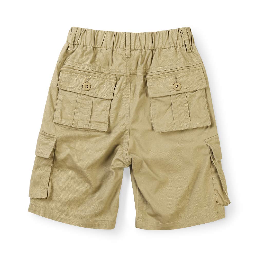 Mesinsefra Boys' & Men's Stretch Cargo Shorts with Elastic Waistband & Multiple Pockets - Comfortable Casual Summer Shorts for Outdoor Activities, Travel, and Everyday Wear