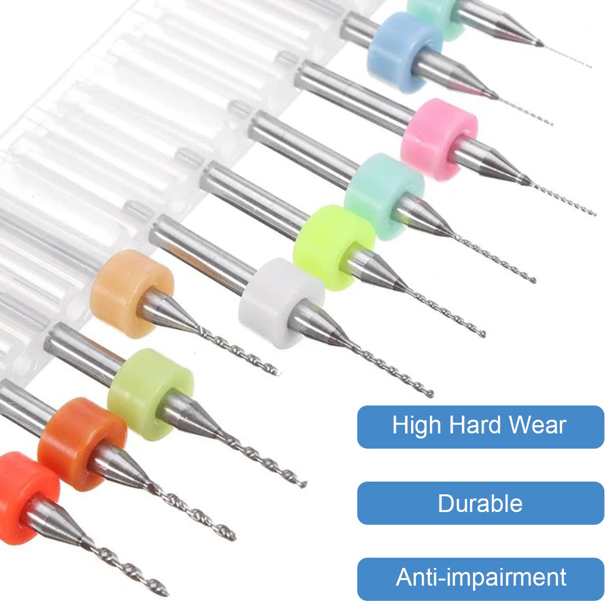 0.1-1.0mm Mini Micro Carbide PCB Drill Bits Set - 40 PCS Spiral Flute Rotary Engraving Tools for Circuit Boards, Jewelry Making & CNC Projects | Precision Drilling for DIY Electronics & Crafting