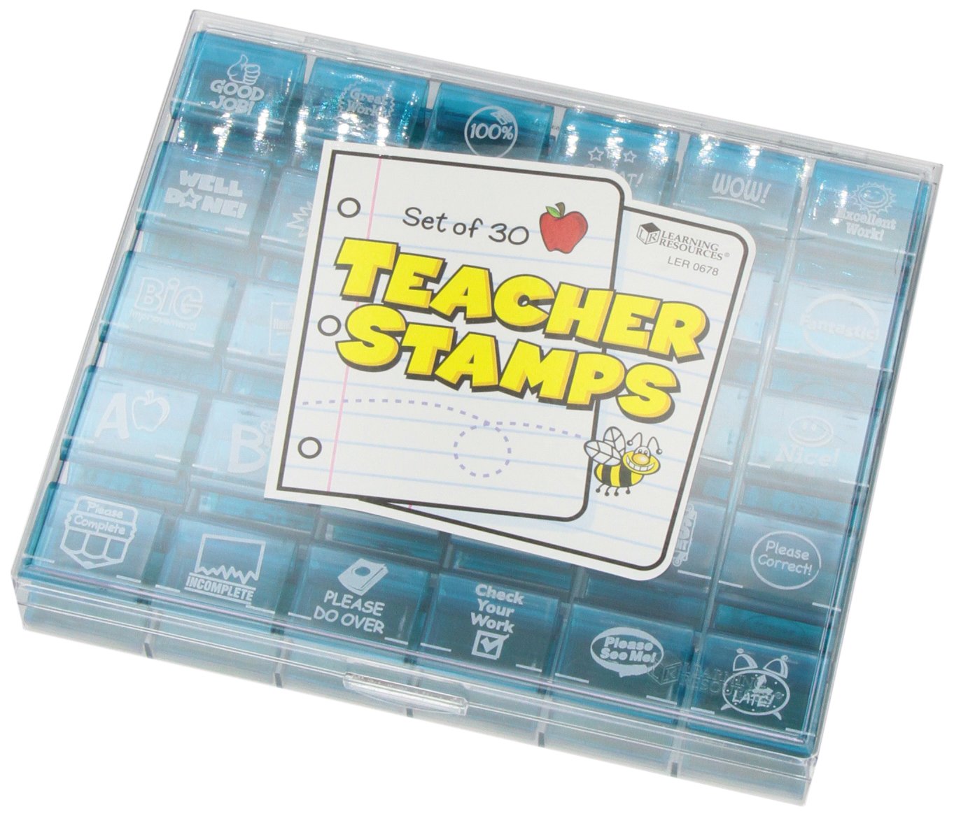 Learning Resources Jumbo Illustrated Teacher Stamps Set of 30 - Motivational Classroom Stamps for Kids Ages 3+, Homework Encouragement Stamps, Teacher Supplies & Back to School Essentials - Perfect for Elementary Classroom Rewards & Student Motivation