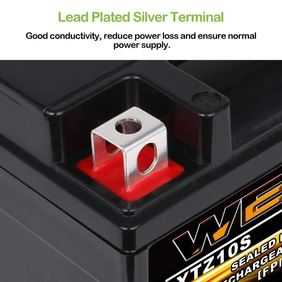 WEIZE YTZ10S BS 12V 8.6Ah High Performance Maintenance Free Sealed AGM Motorcycle Battery - Compatible with Yamaha, Honda - Perfect for Motorcycles, ATVs, Scooters & Powersports Vehicles