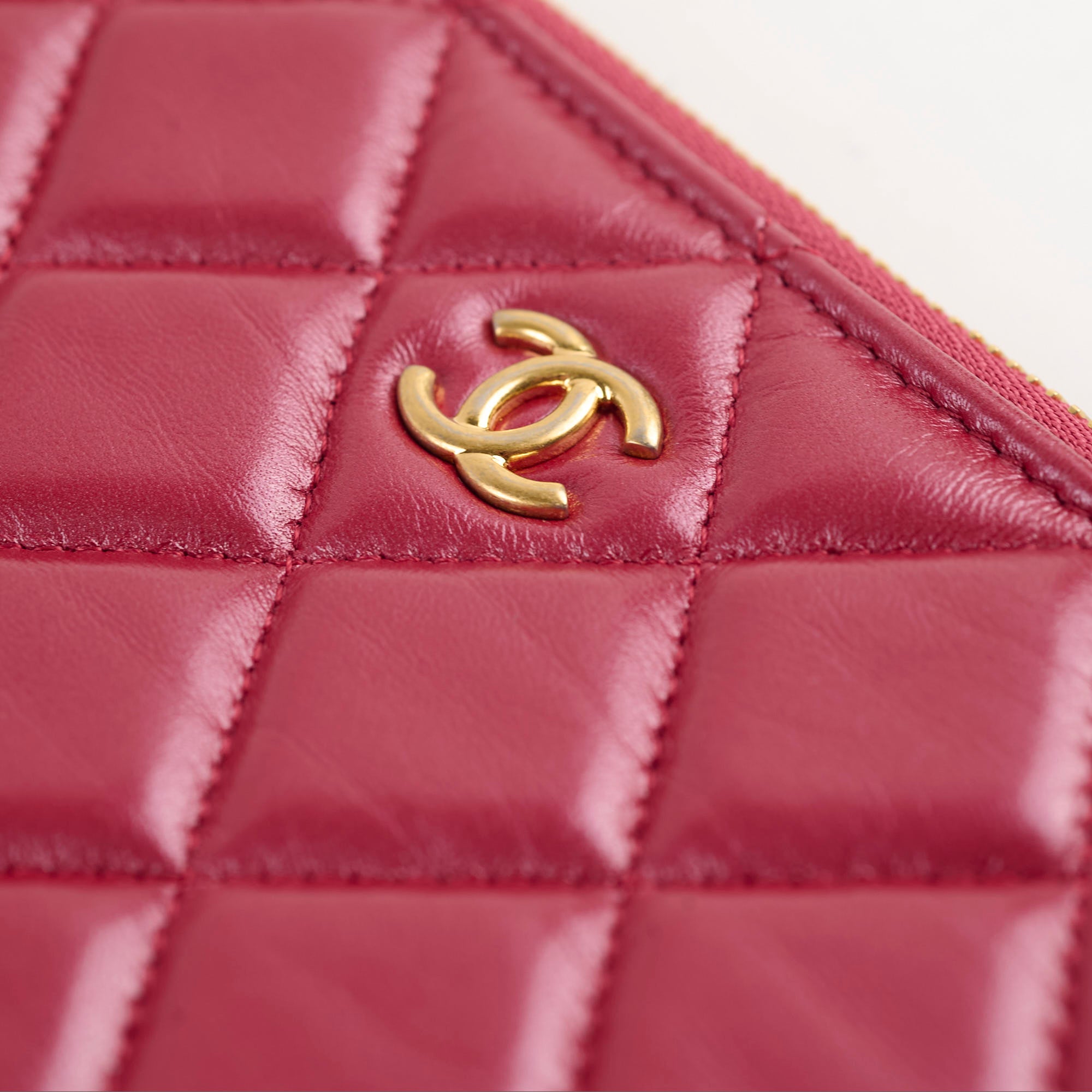Chanel Red Lambskin O Case Clutch Bag - Luxury Designer Crossbody Wallet for Women | Perfect for Evening Parties, Date Nights & Special Occasions