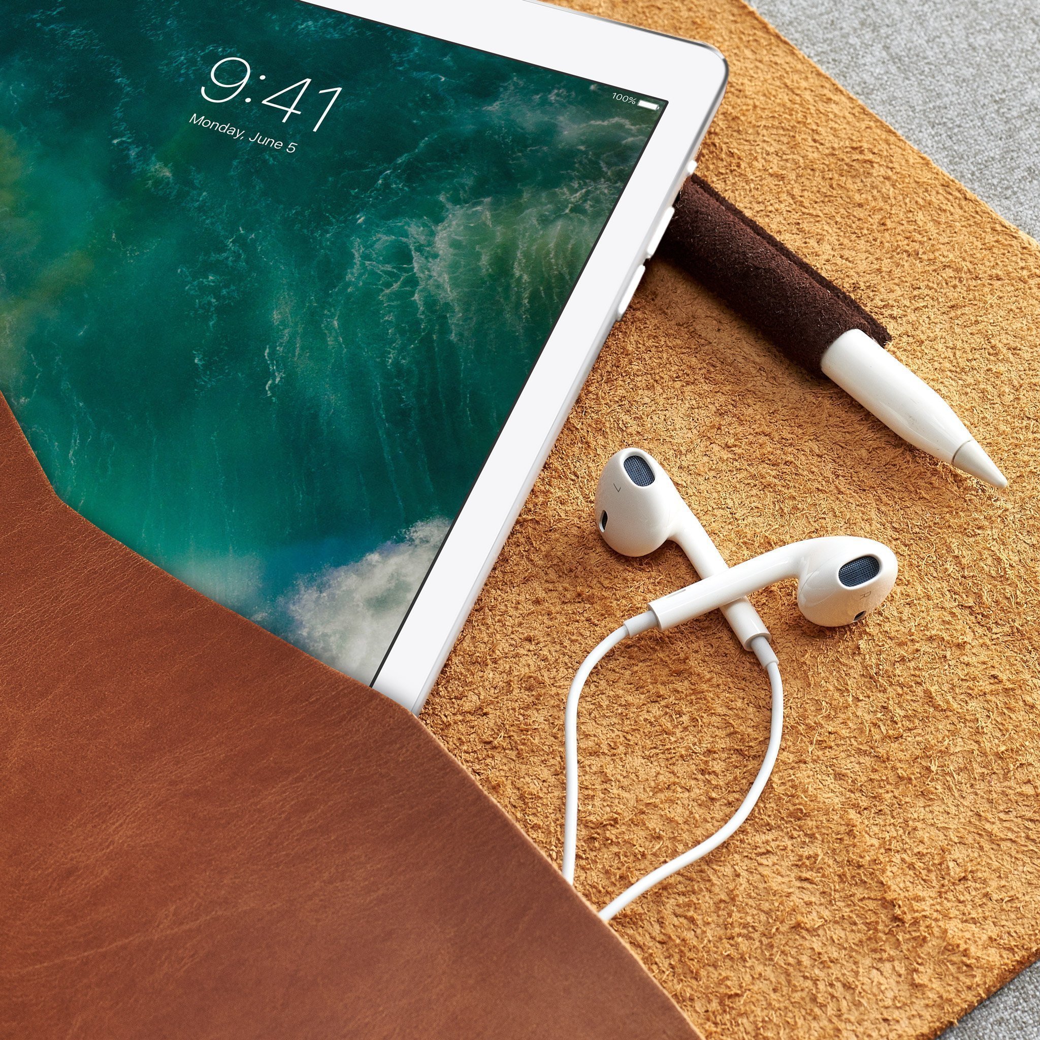 Premium Handmade Light Brown iPad Pro 12.9