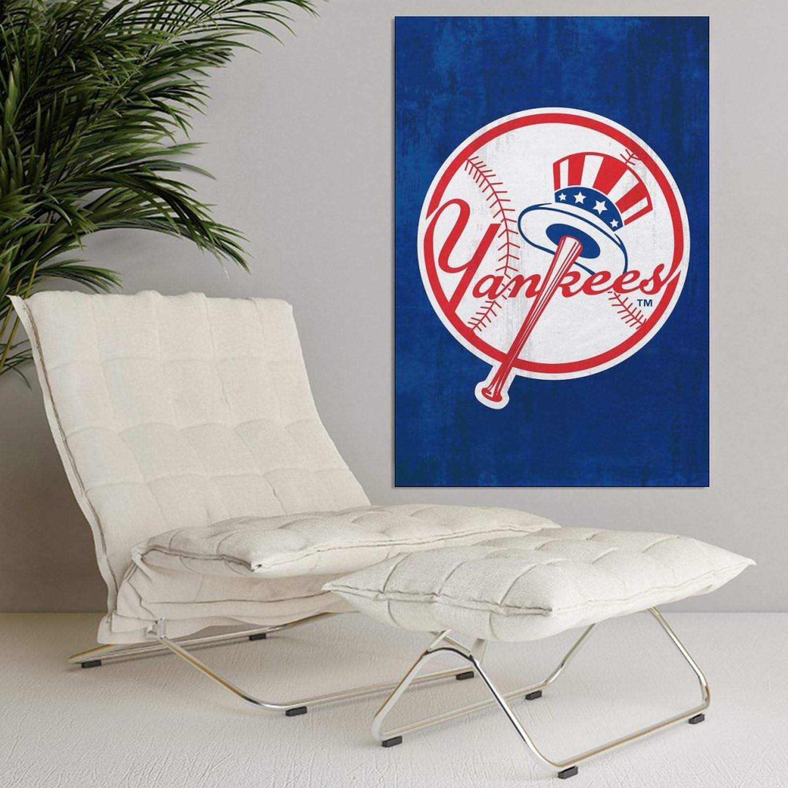 New York Yankees MLB Team Logo Canvas Wall Art - 8x12 Inches (20x30cm) Sports Poster for Bedroom, Office & Man Cave Decor - Perfect Gift for Baseball Fans & Home Decoration