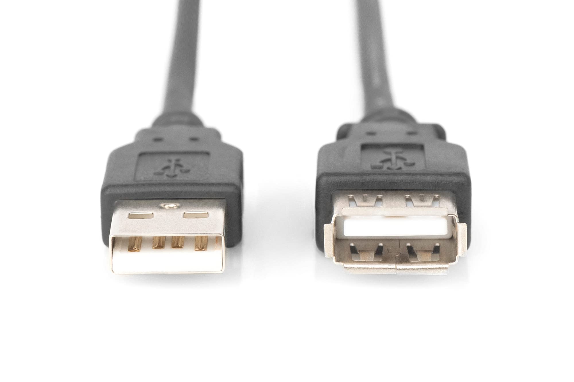 DIGITUS USB 2.0 Extension Cable - 1.8m (6ft) Male to Female High-Speed 480Mbps Data Transfer - Black USB Connection Cable for PC, Laptop, Printer & Home Office Use