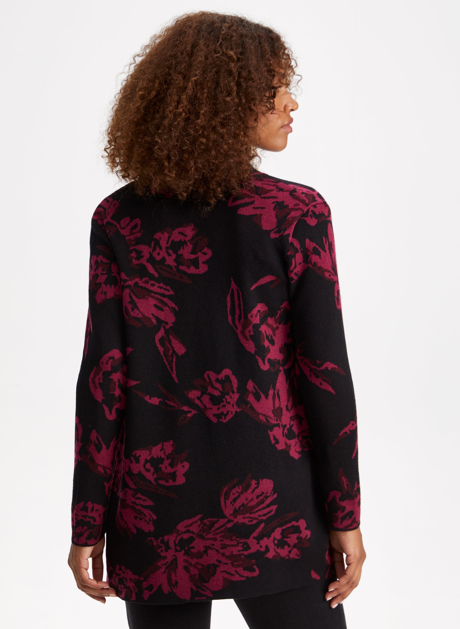 Floral Print Cardigan for Women - Lightweight Knit Open Front Sweater - Spring & Fall Fashion Cardigan - Perfect for Office, Date Night & Casual Outings